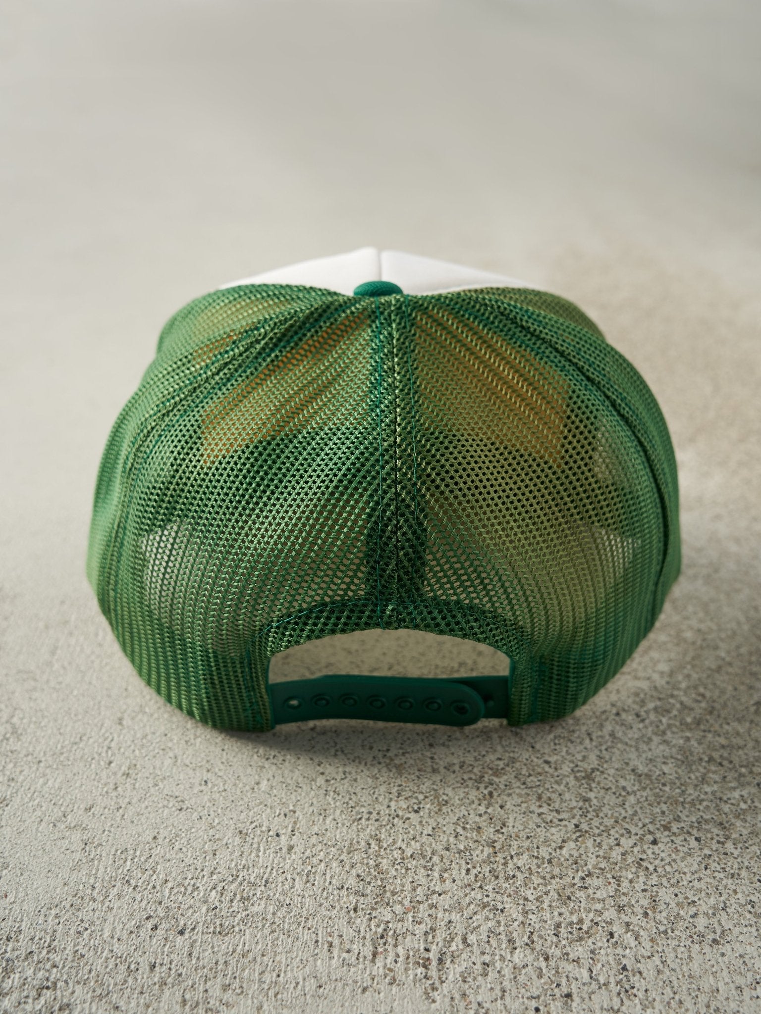 Vintage 80s Green & White Austin Barkwell Construction Foam Trucker Hat