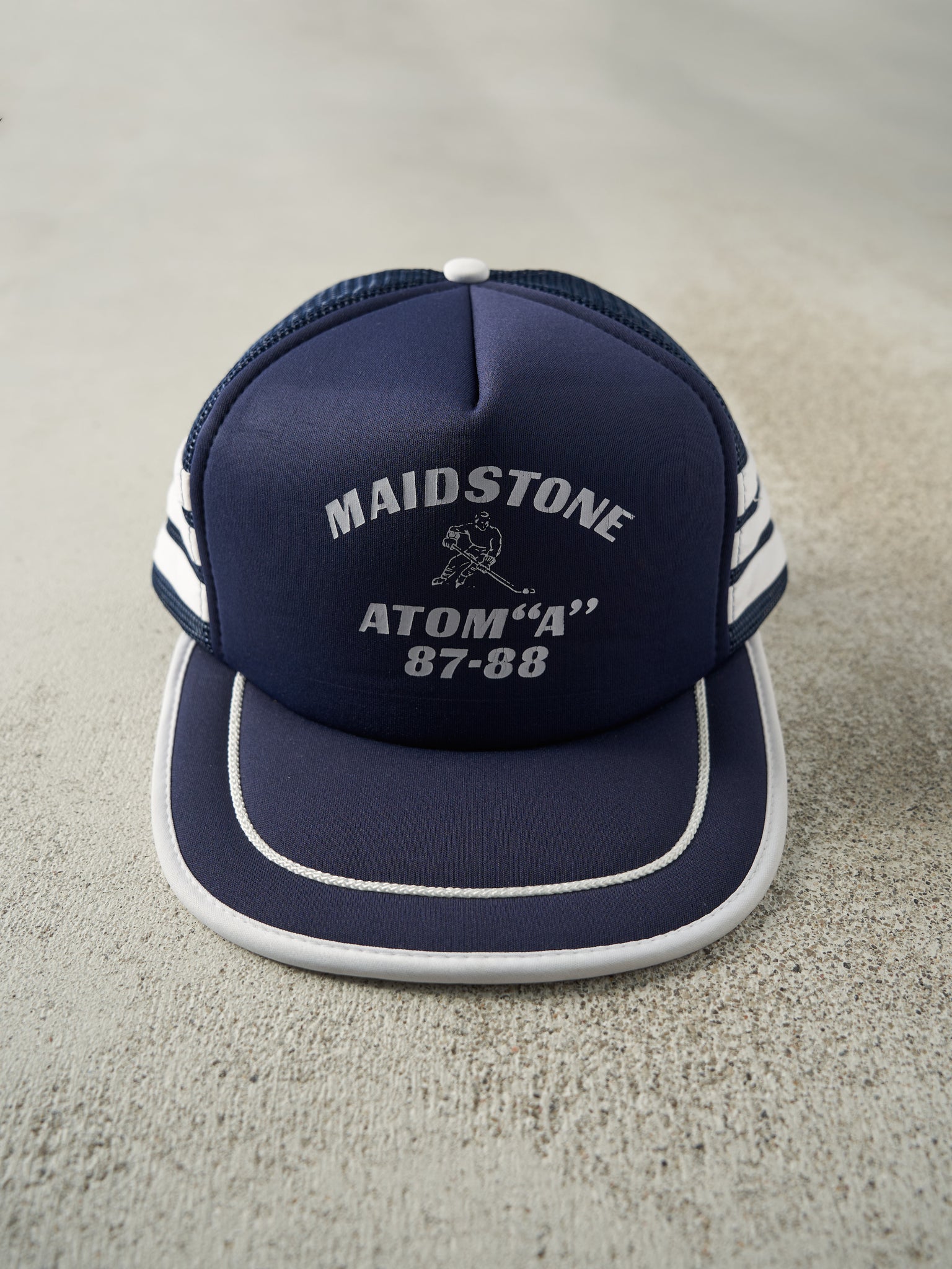 Vintage 88' Navy Blue Maidstone Hockey Foam Trucker Hat