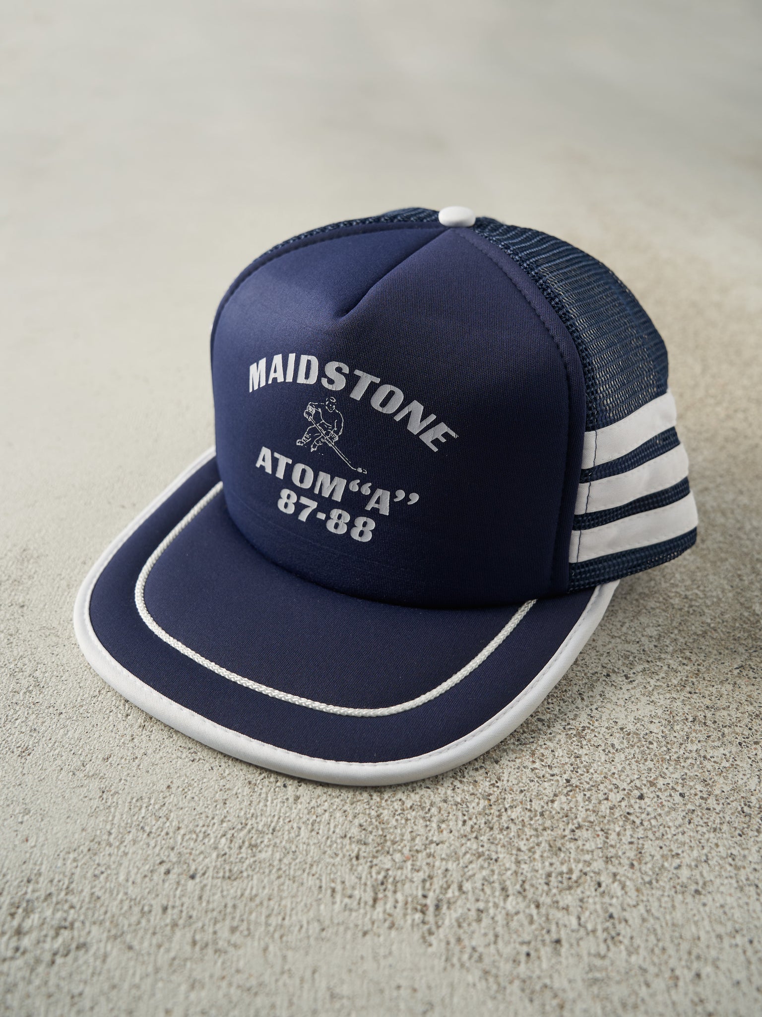 Vintage 88' Navy Blue Maidstone Hockey Foam Trucker Hat