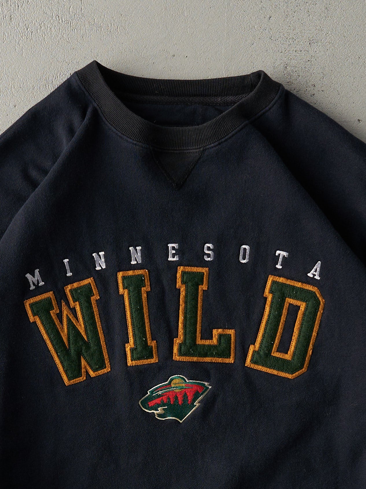 Vintage 90s Faded Black Minnesota Wild Embroidered Crewneck (XL)