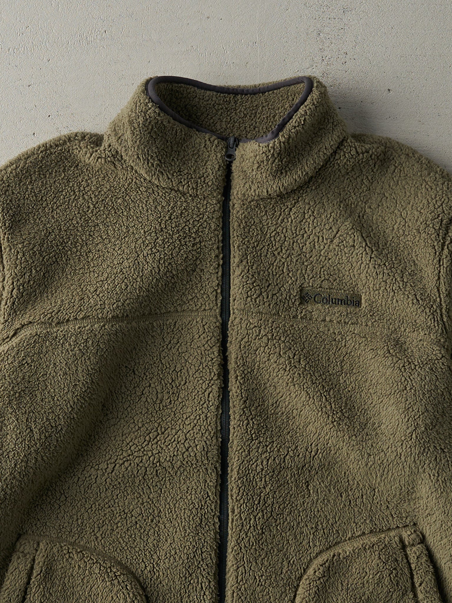 Vintage Y2K Green Columbia Deep Pile Fleece Sweater (L)