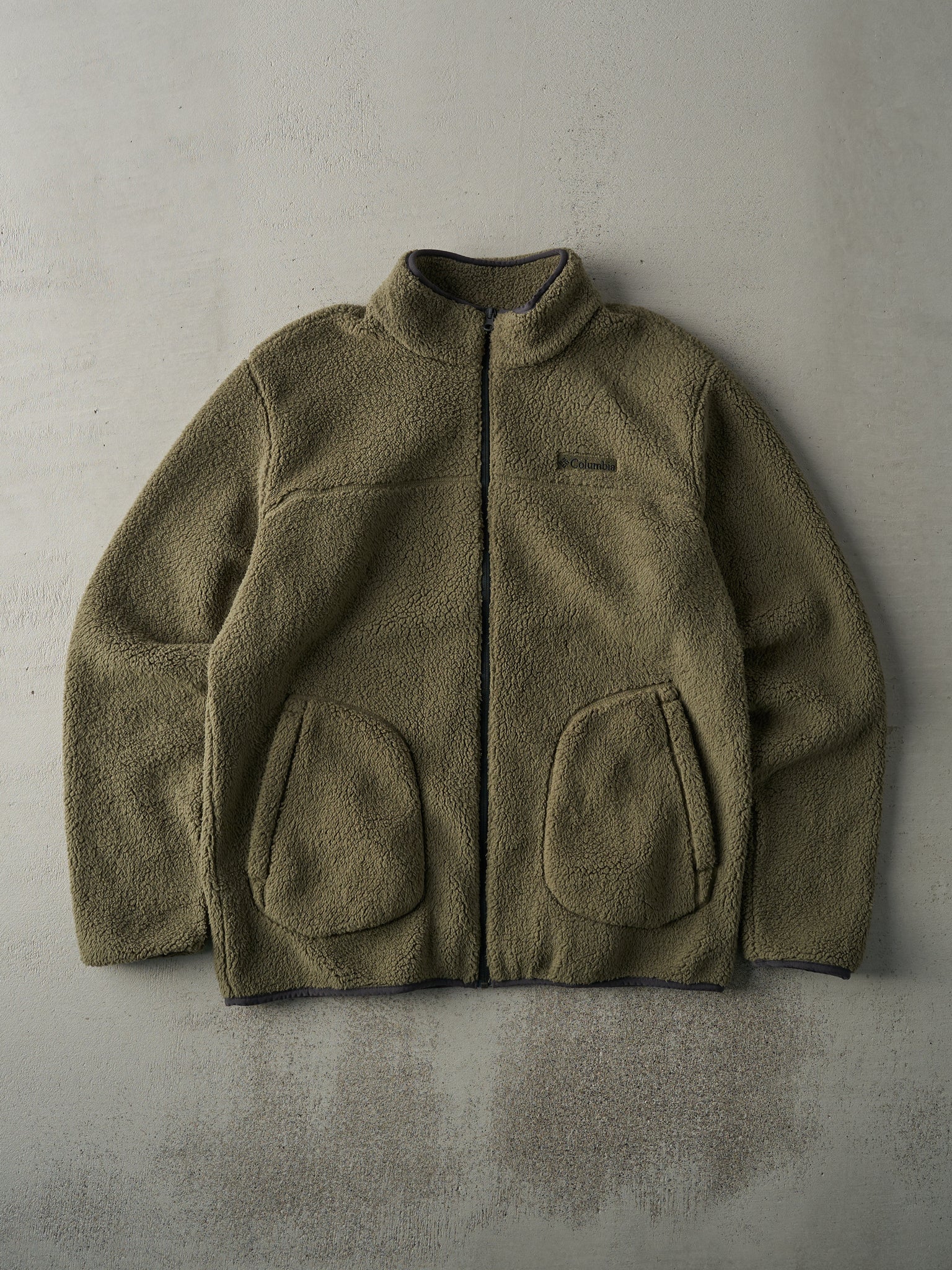 Vintage Y2K Green Columbia Deep Pile Fleece Sweater (L)