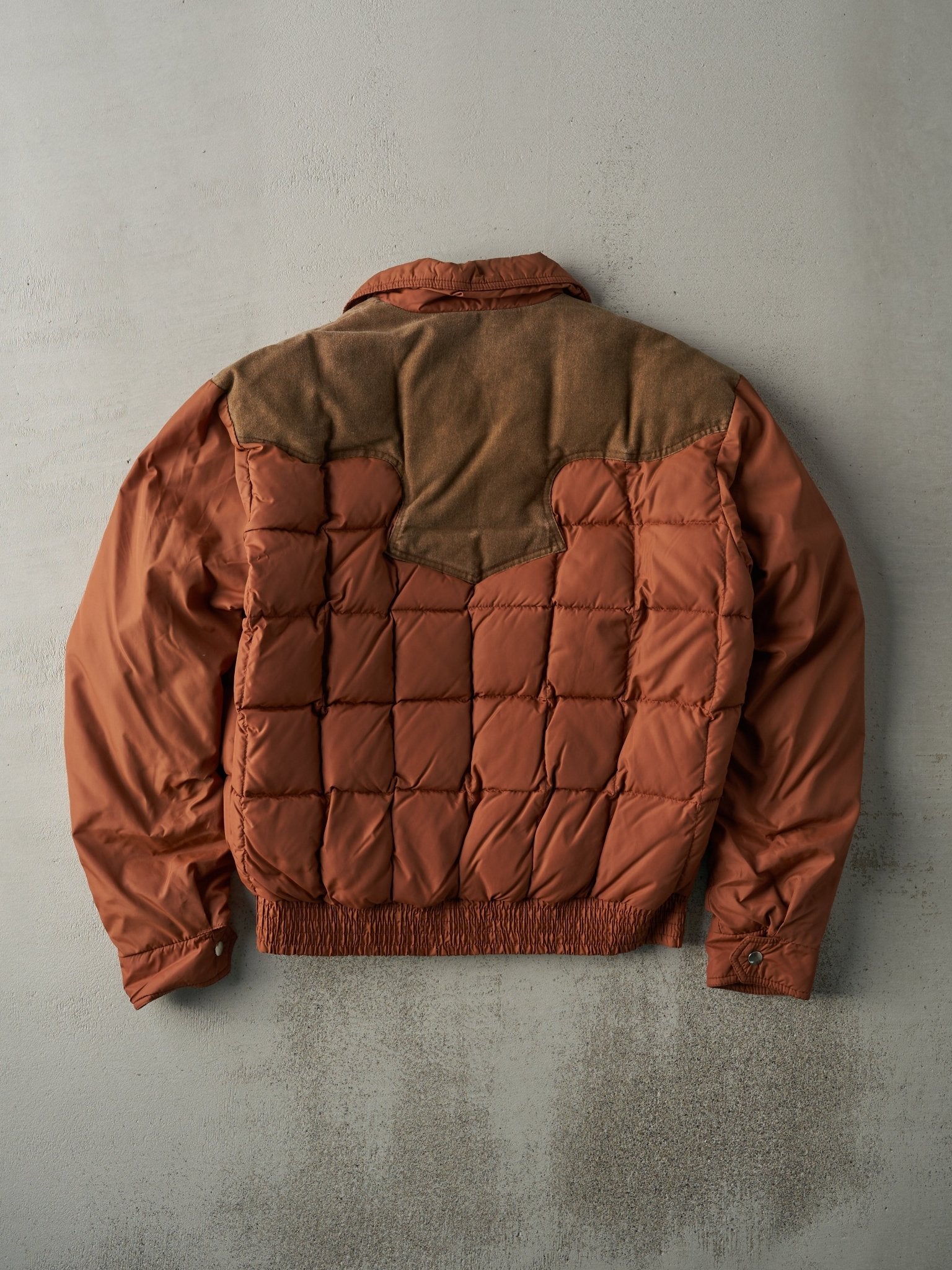 Vintage 70s Orange Tempco Western Winter Puffer Jacket (L)
