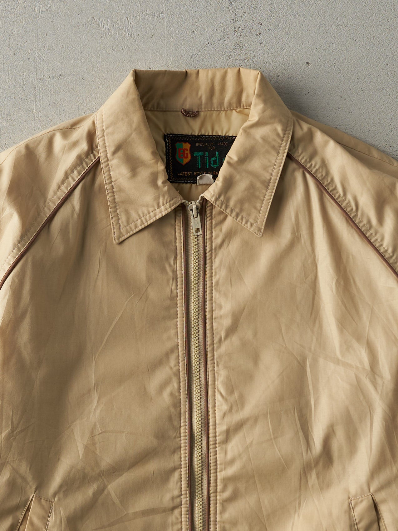 Vintage 80s Beige Tide Bomber Jacket (M)