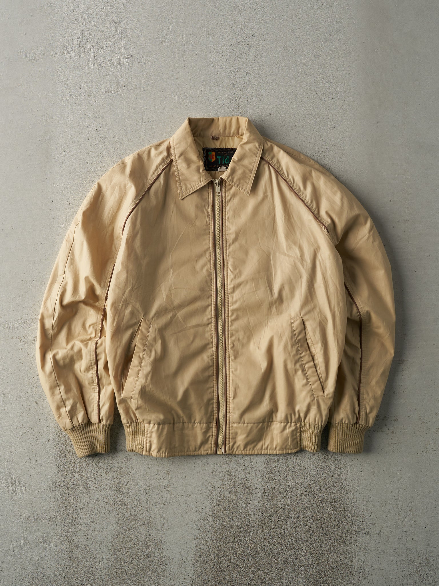 Vintage 80s Beige Tide Bomber Jacket (M)