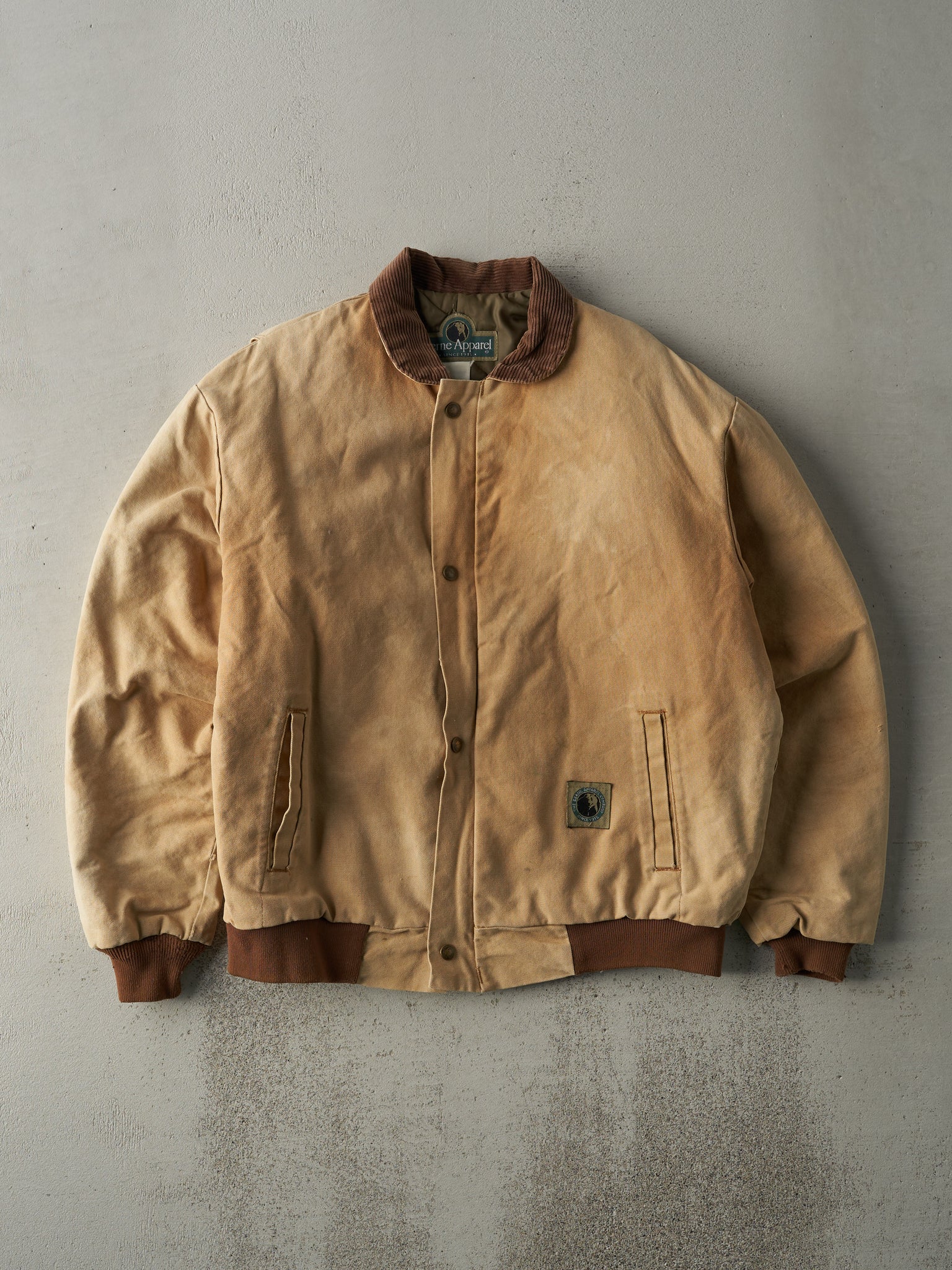 Vintage 90s Beige Sun Faded Workwear Jacket (L)