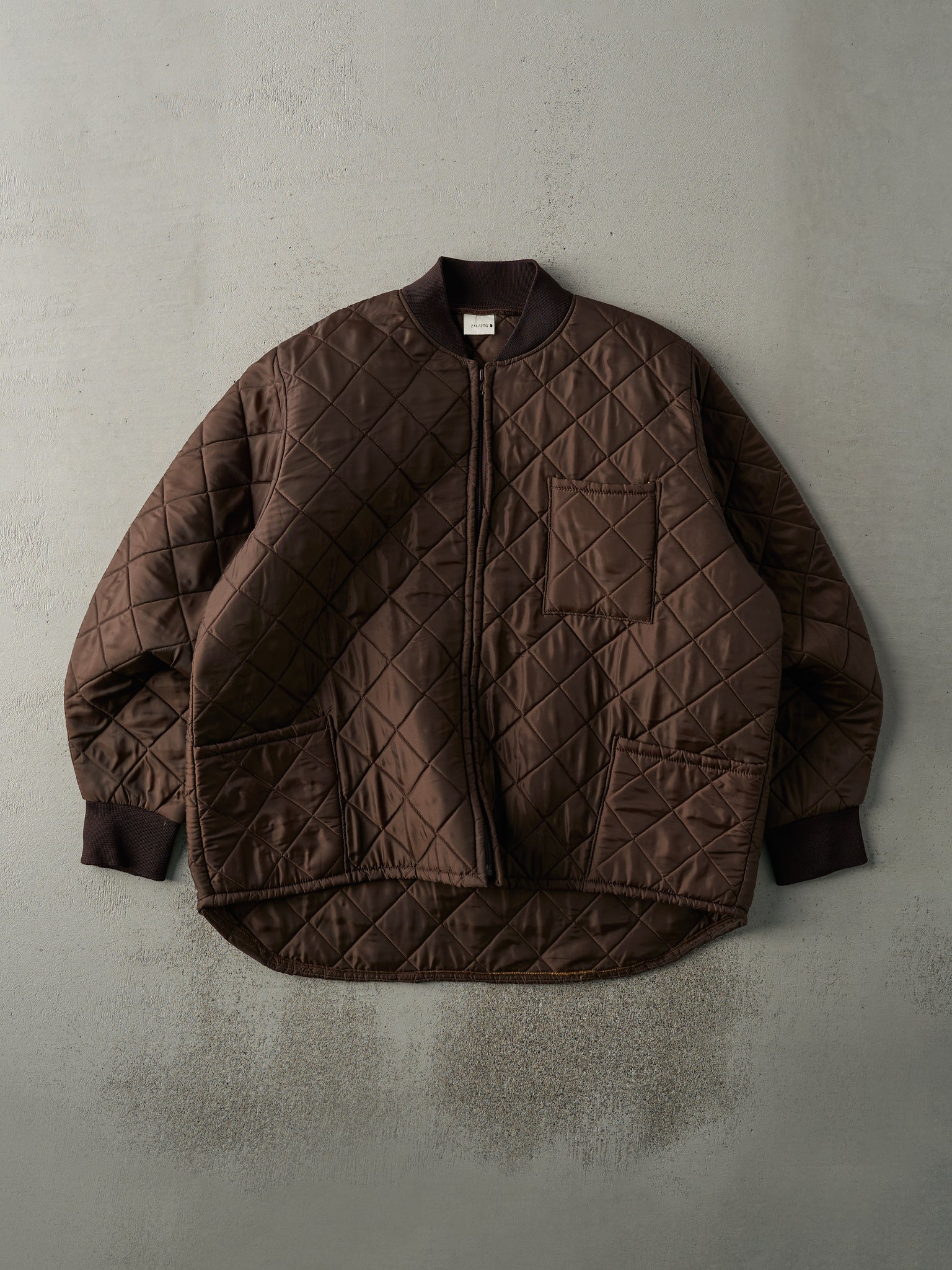 Vintage 90s Brown Nylon Liner Style Jacket (L/XL)