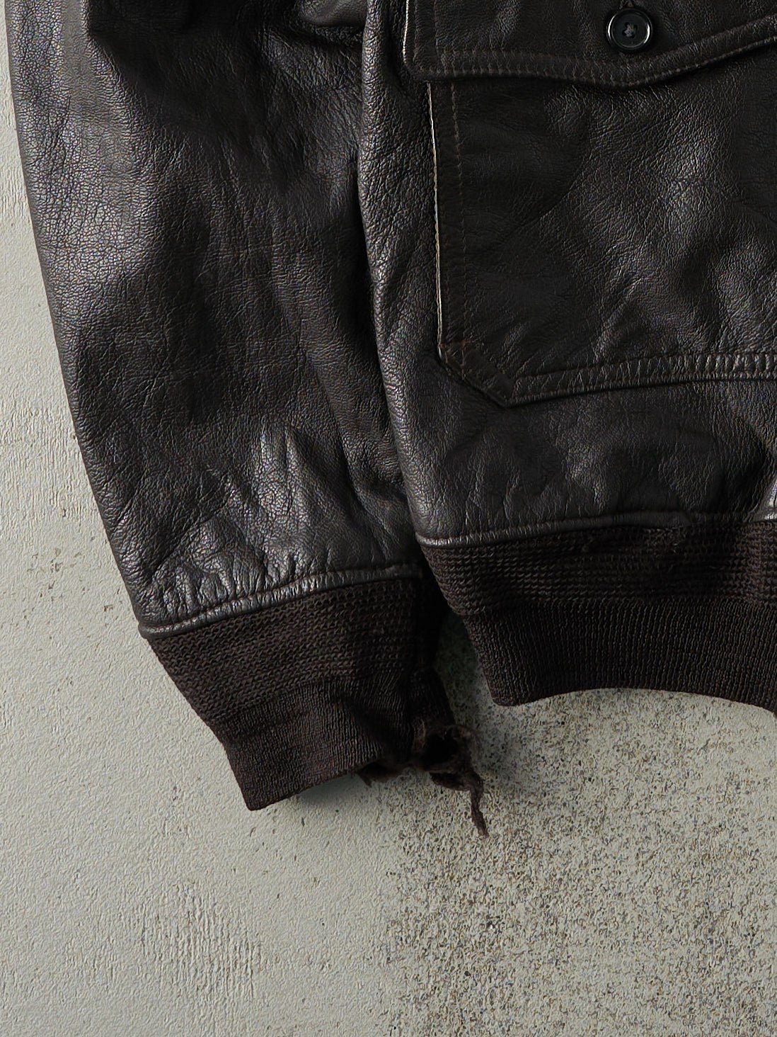 Vintage 70s Brown Leather Sporty's Pilot Shop G-1 Flight Jacket (M)