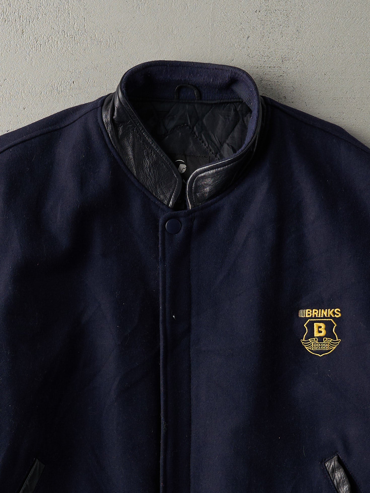 Vintage 80s Navy and Black Brinks Varsity Jacket (XL)