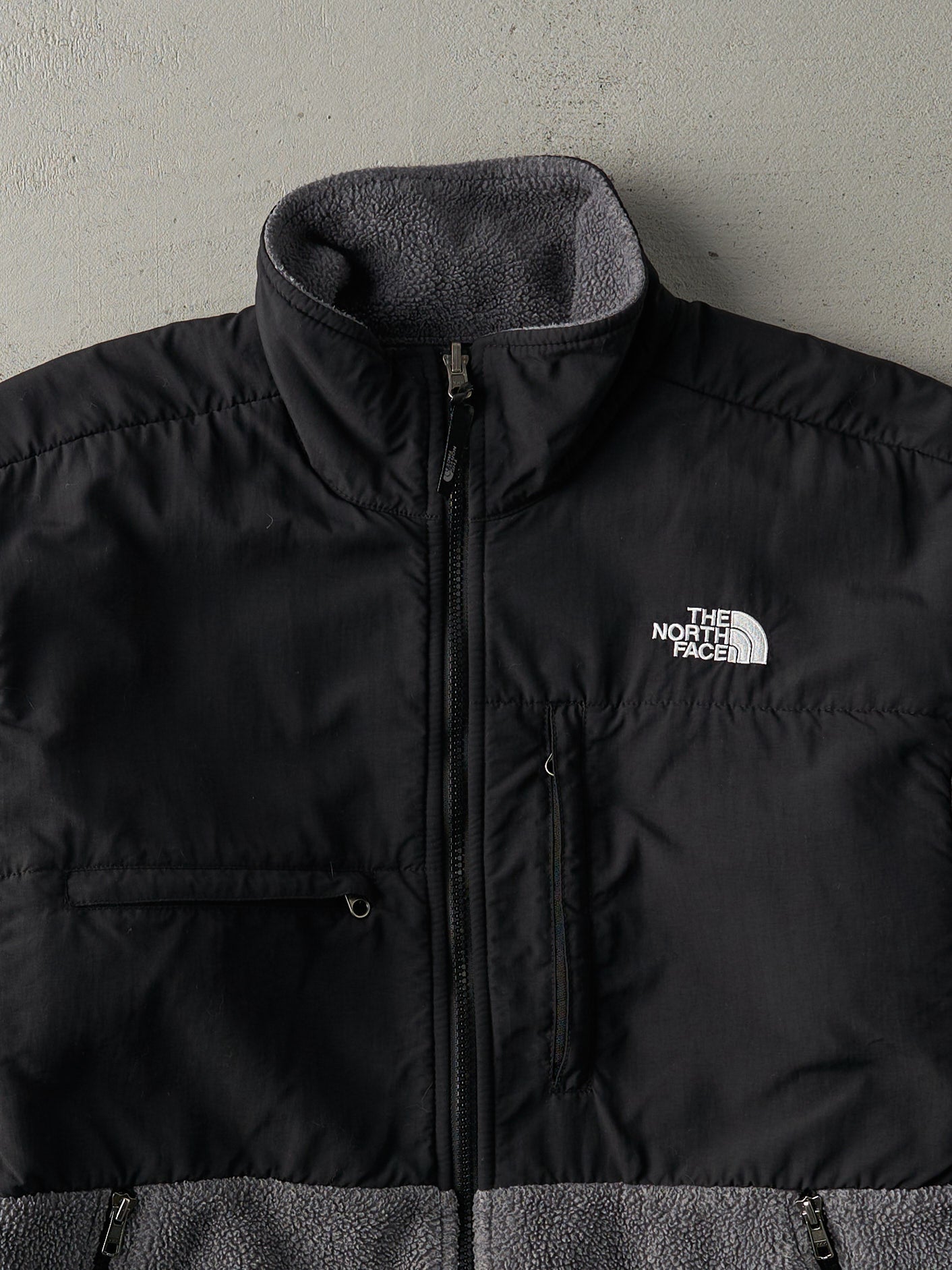 Vintage Y2K Grey & Black The North Face Denali Fleece Jacket (L)