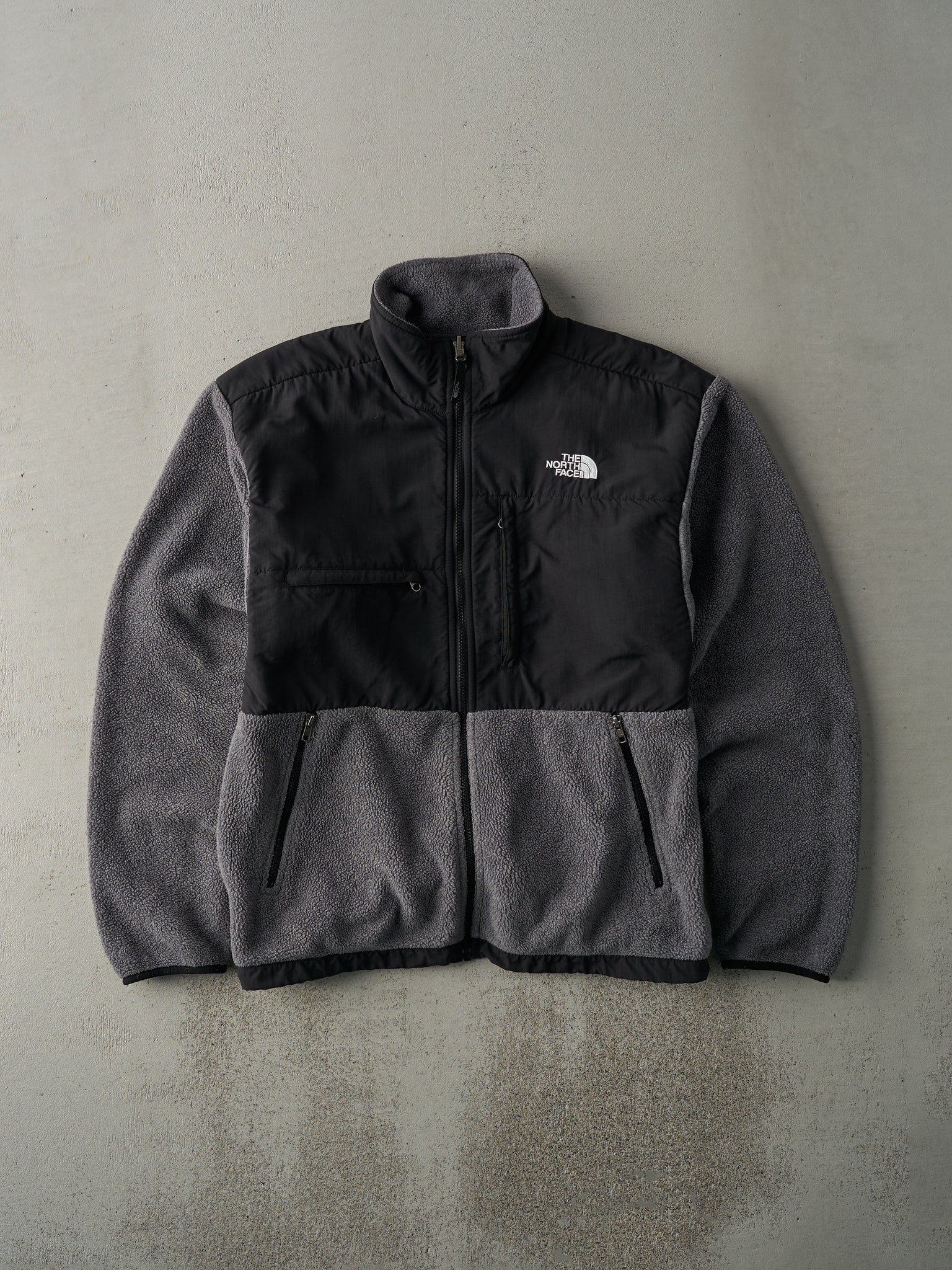 Vintage Y2K Grey & Black The North Face Denali Fleece Jacket (L)