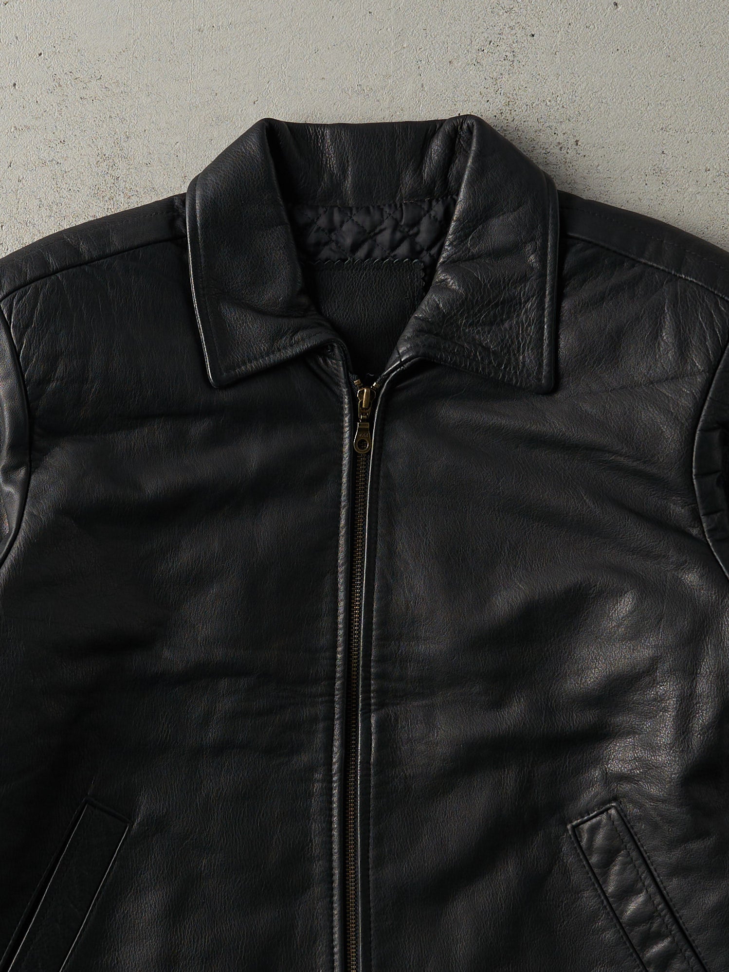 Vintage 90s Black Modo Peau Leather Boxy Jacket (M)