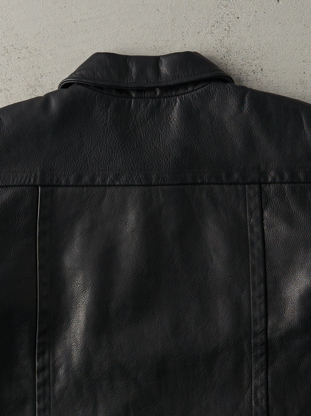 Vintage 90s Black Modo Peau Leather Boxy Jacket (M)