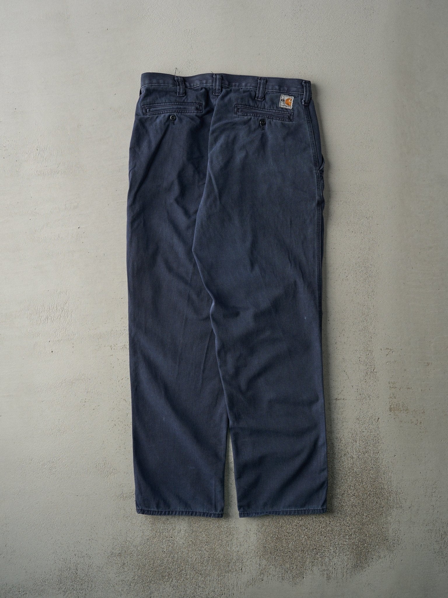 Vintage Y2K Navy Blue Carhartt Fire Resistant Work Pants (34x31.5)