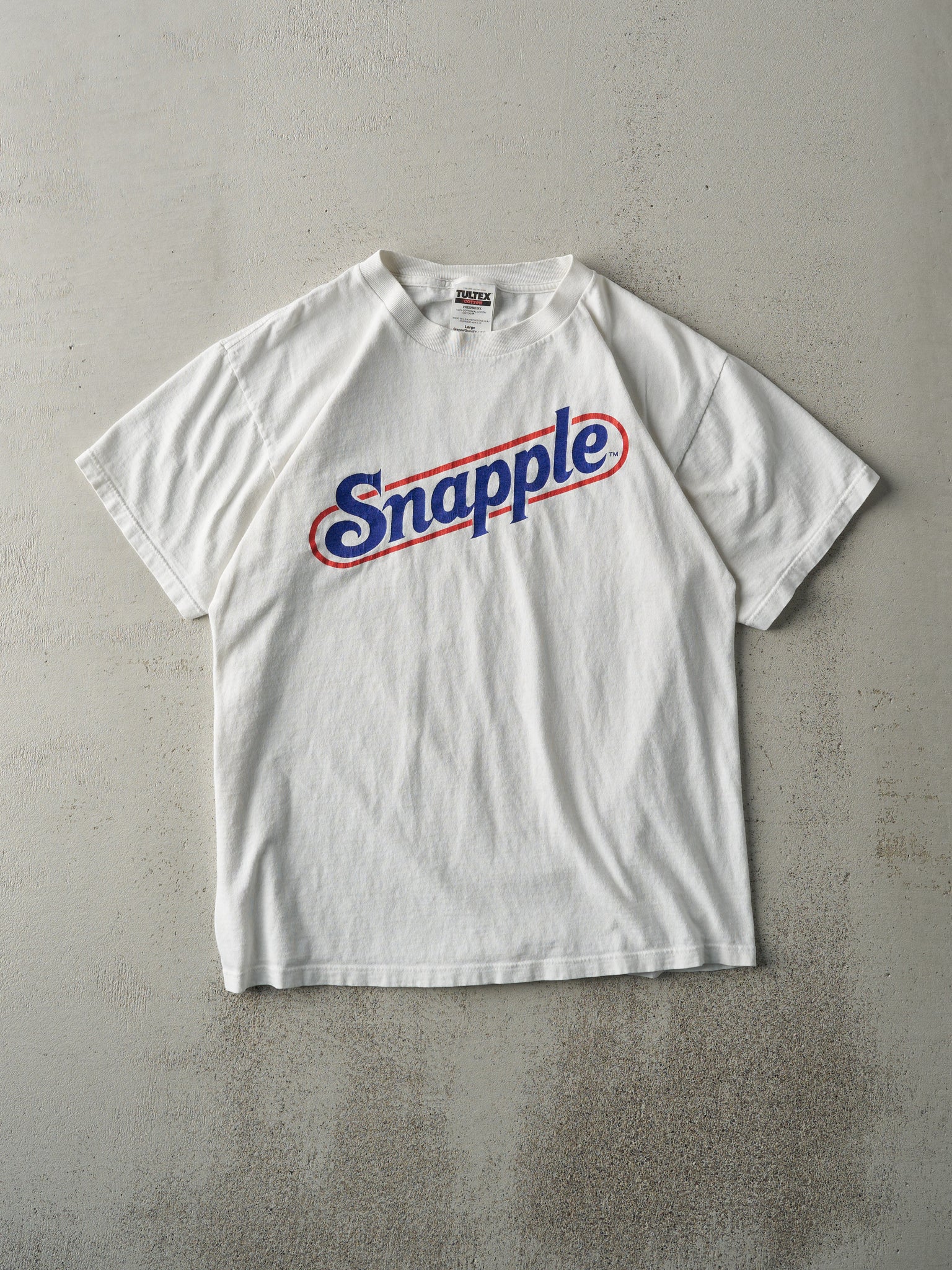 Vintage 90s White Snapple Logo Tee (M)