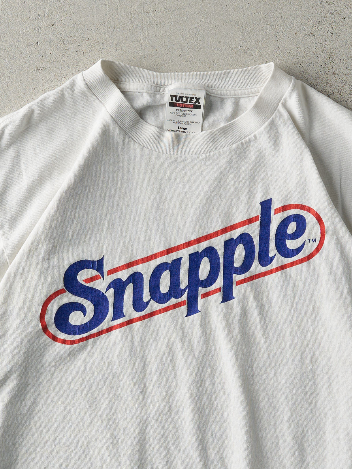 Vintage 90s White Snapple Logo Tee (M)