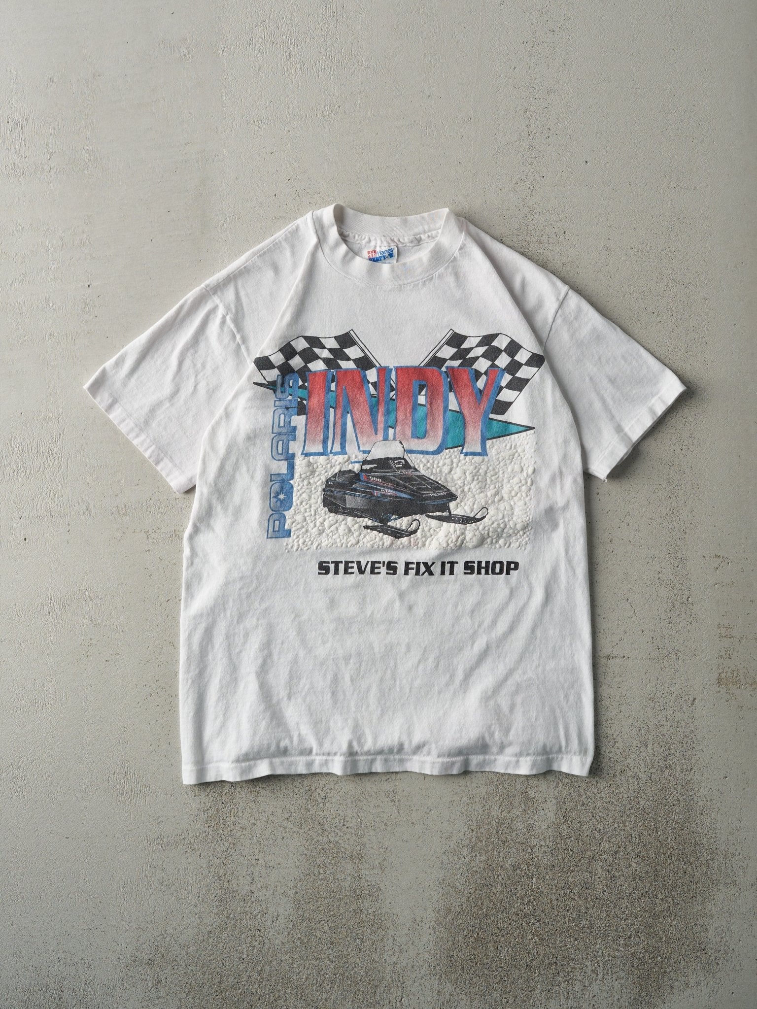 Vintage 90s White Polaris Indy Single Stitch Tee (S)