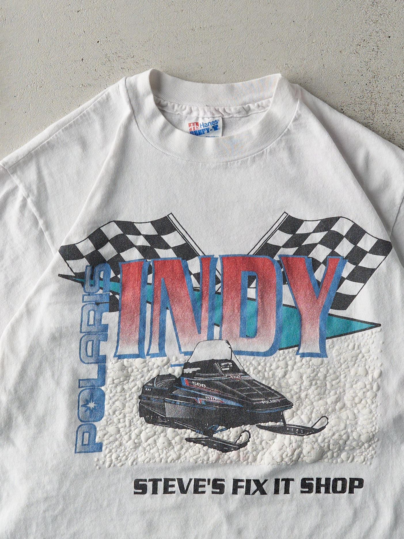 Vintage 90s White Polaris Indy Single Stitch Tee (S)