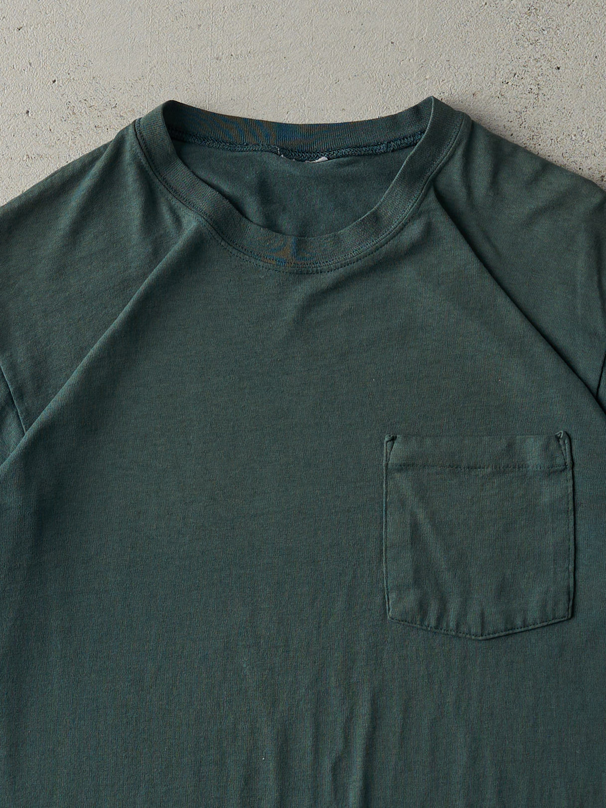 Vintage 90s Forest Green Blank Pocket Tee (S/M)