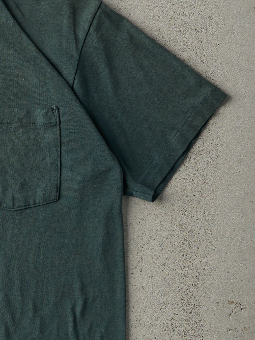 Vintage 90s Forest Green Blank Pocket Tee (S/M)