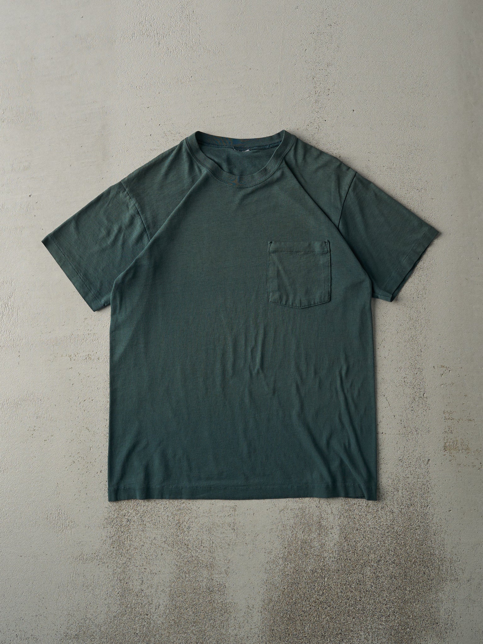 Vintage 90s Forest Green Blank Pocket Tee (S/M)