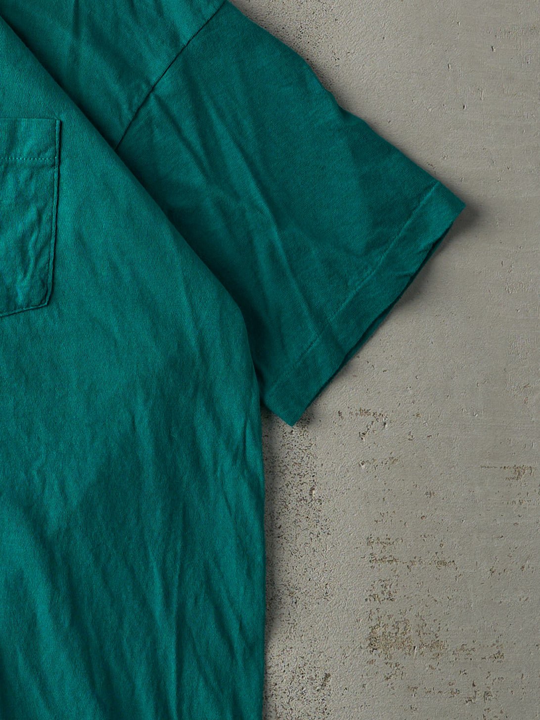 Vintage 90s Teal Single Stitch Pocket Tee (M/L)
