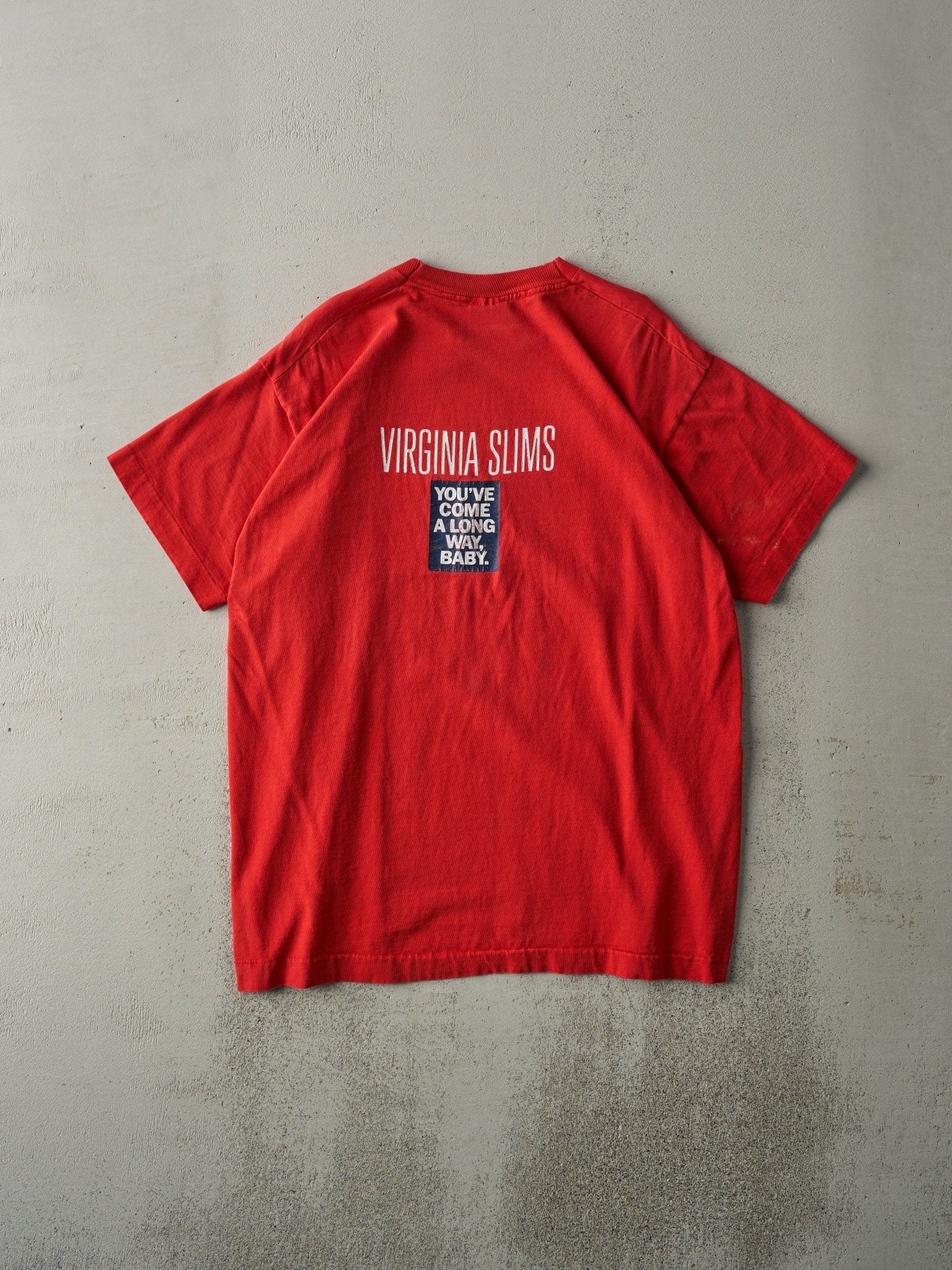 Vintage 90s Red Virginia Slims Cigarettes Slogan Single Stitch Tee (M)
