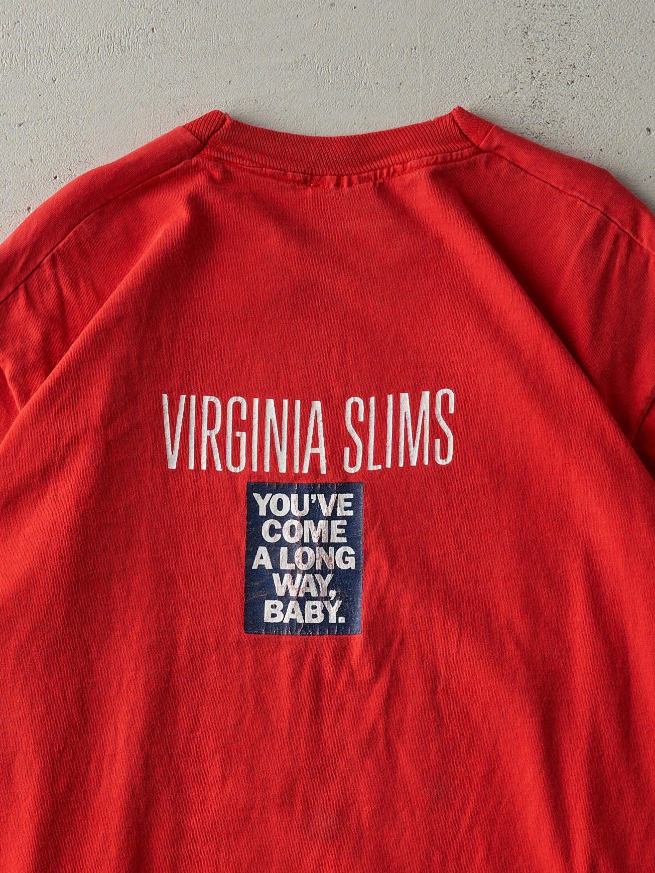 Vintage 90s Red Virginia Slims Cigarettes Slogan Single Stitch Tee (M)