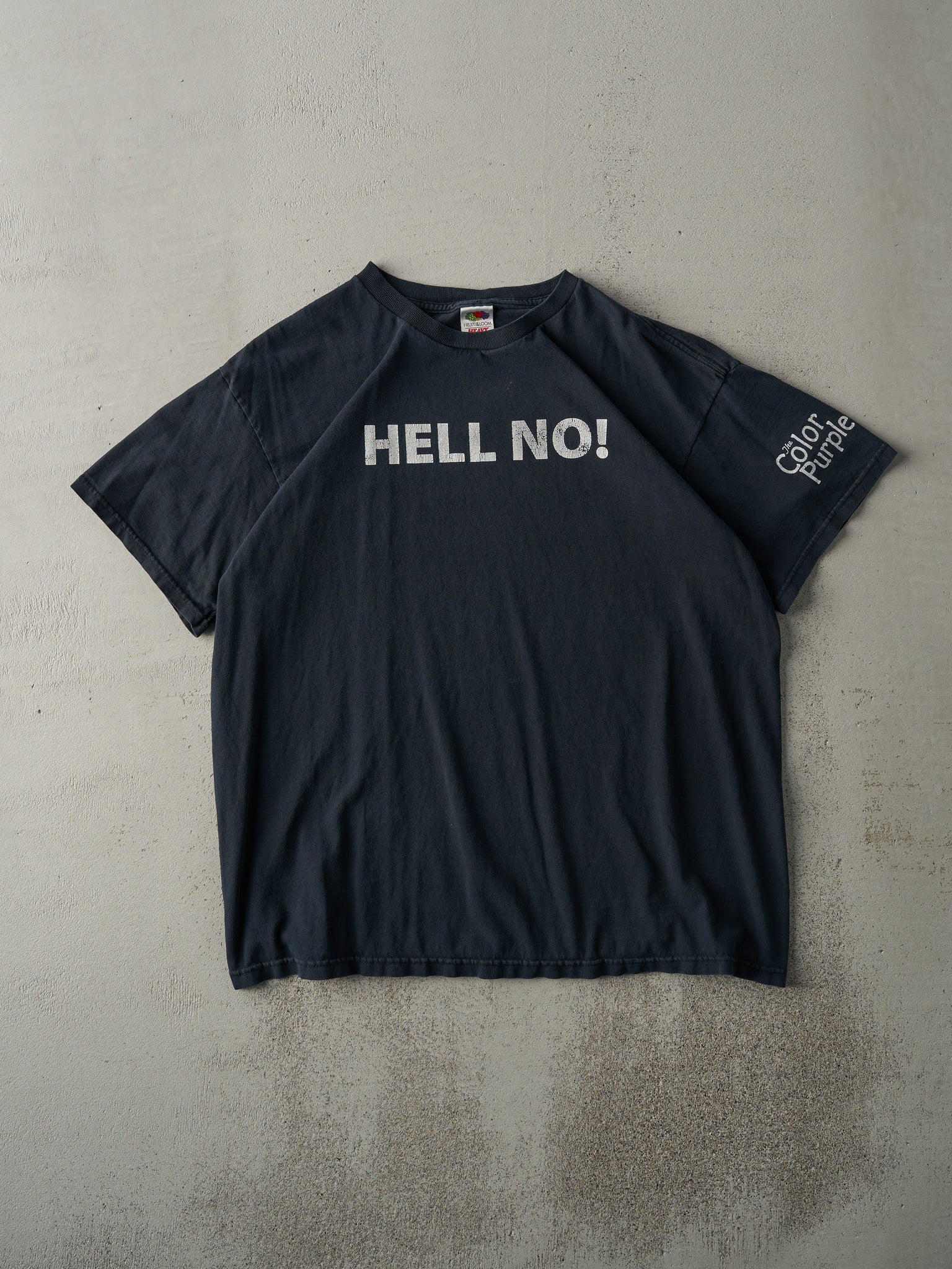 Vintage Y2K Faded Black The Color Purple "Hell No" Tee (M/L)