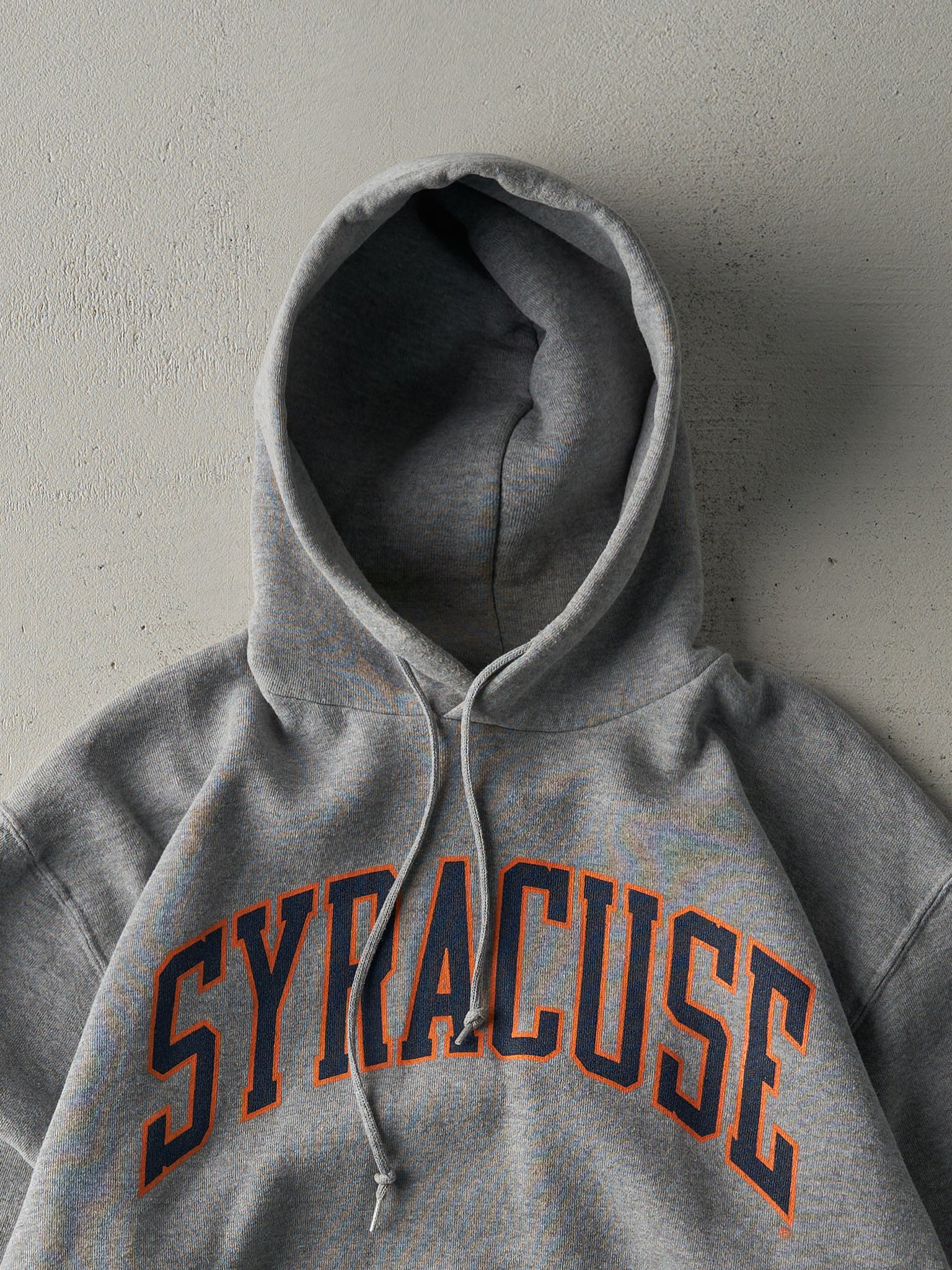 Vintage Y2K Grey Syracuse University Russell Athletics Hoodie (M)