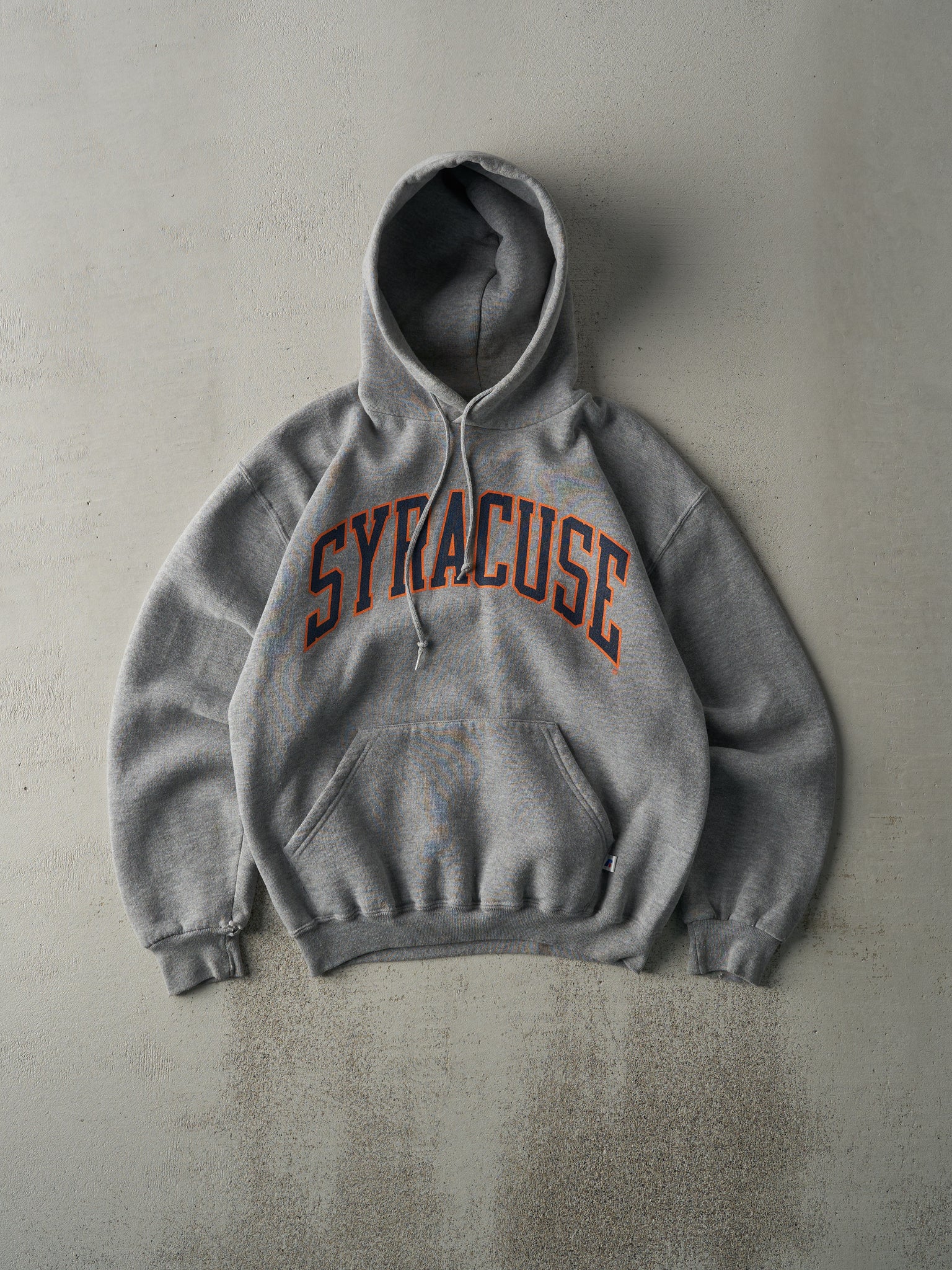 Vintage Y2K Grey Syracuse University Russell Athletics Hoodie (M)