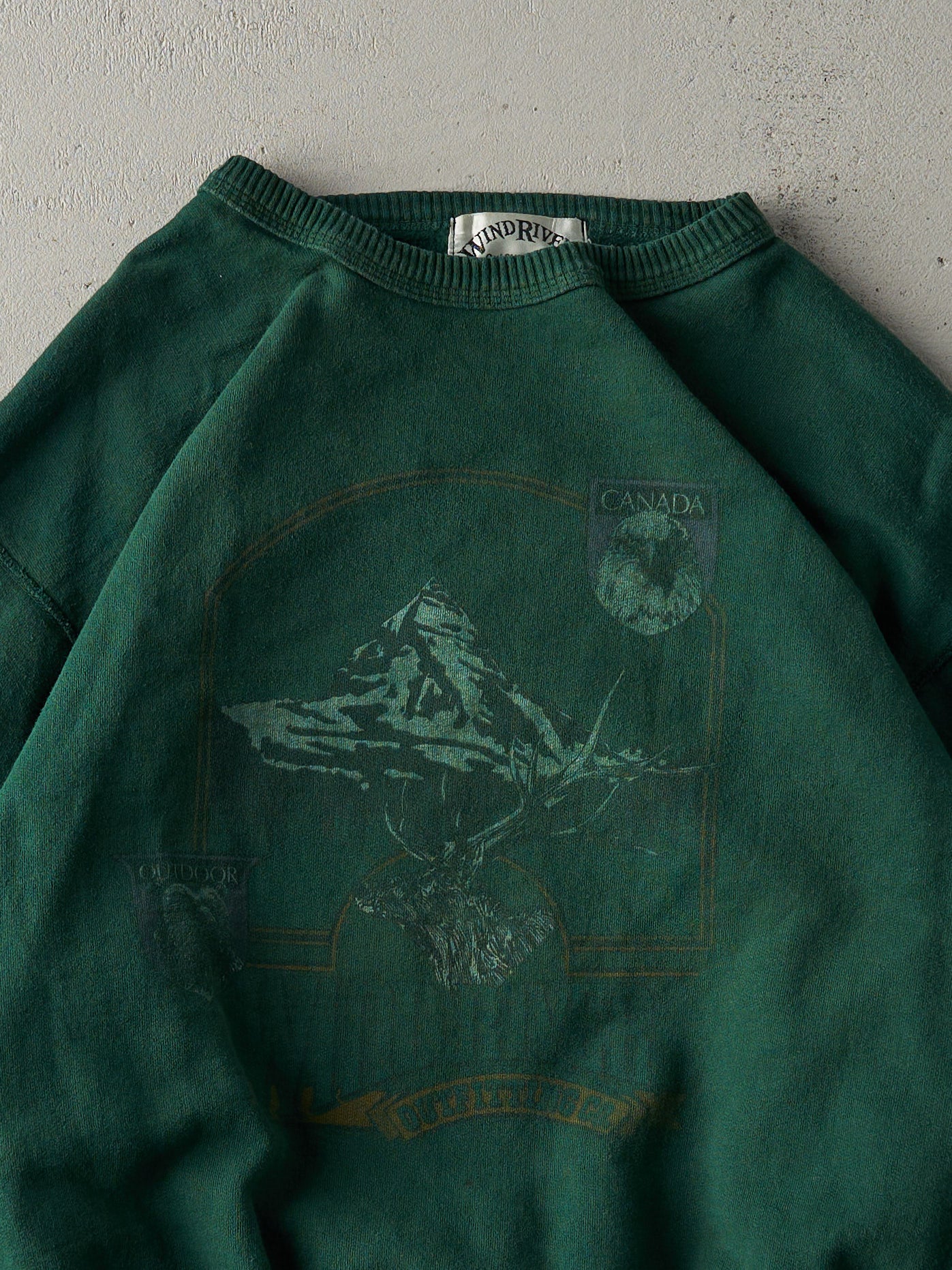 Vintage 90s Forest Green Wind River Outfitting Co Nature Crewneck (L)