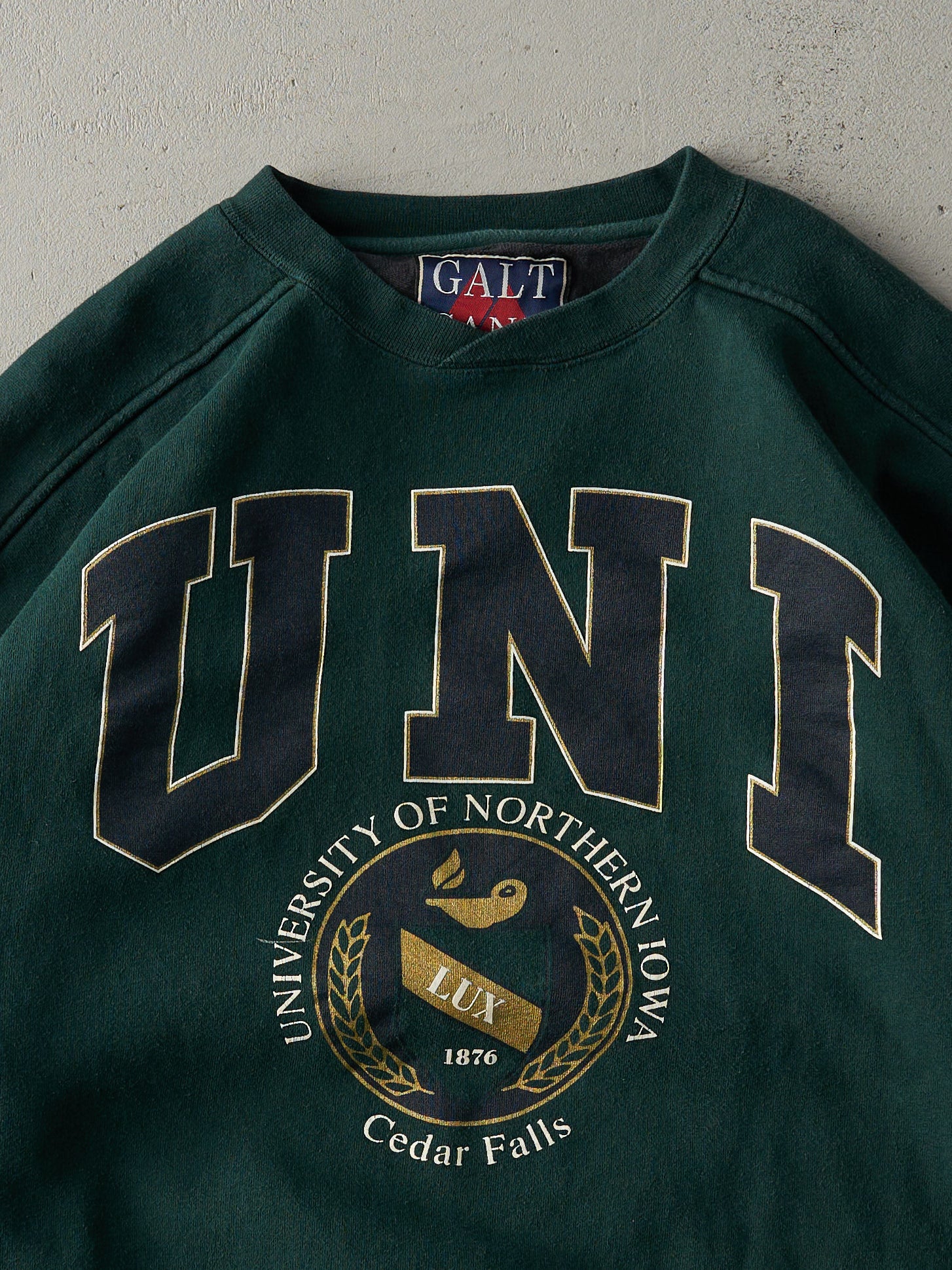 Vintage 90s Forest Green University of Northern Iowa Crewneck (L)