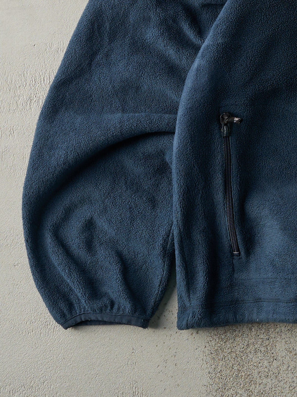 Vintage 90s Navy Blue Adidas Quarter Zip Fleece Sweater (L)