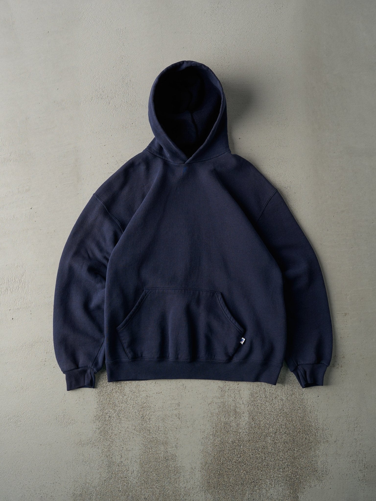 Vintage Y2K Navy Blue Russell Athletics Blank Hoodie (M)