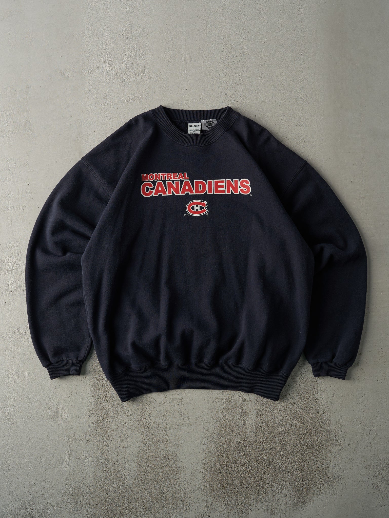 Vintage 90s Navy Blue Montreal Canadians Crewneck (L)