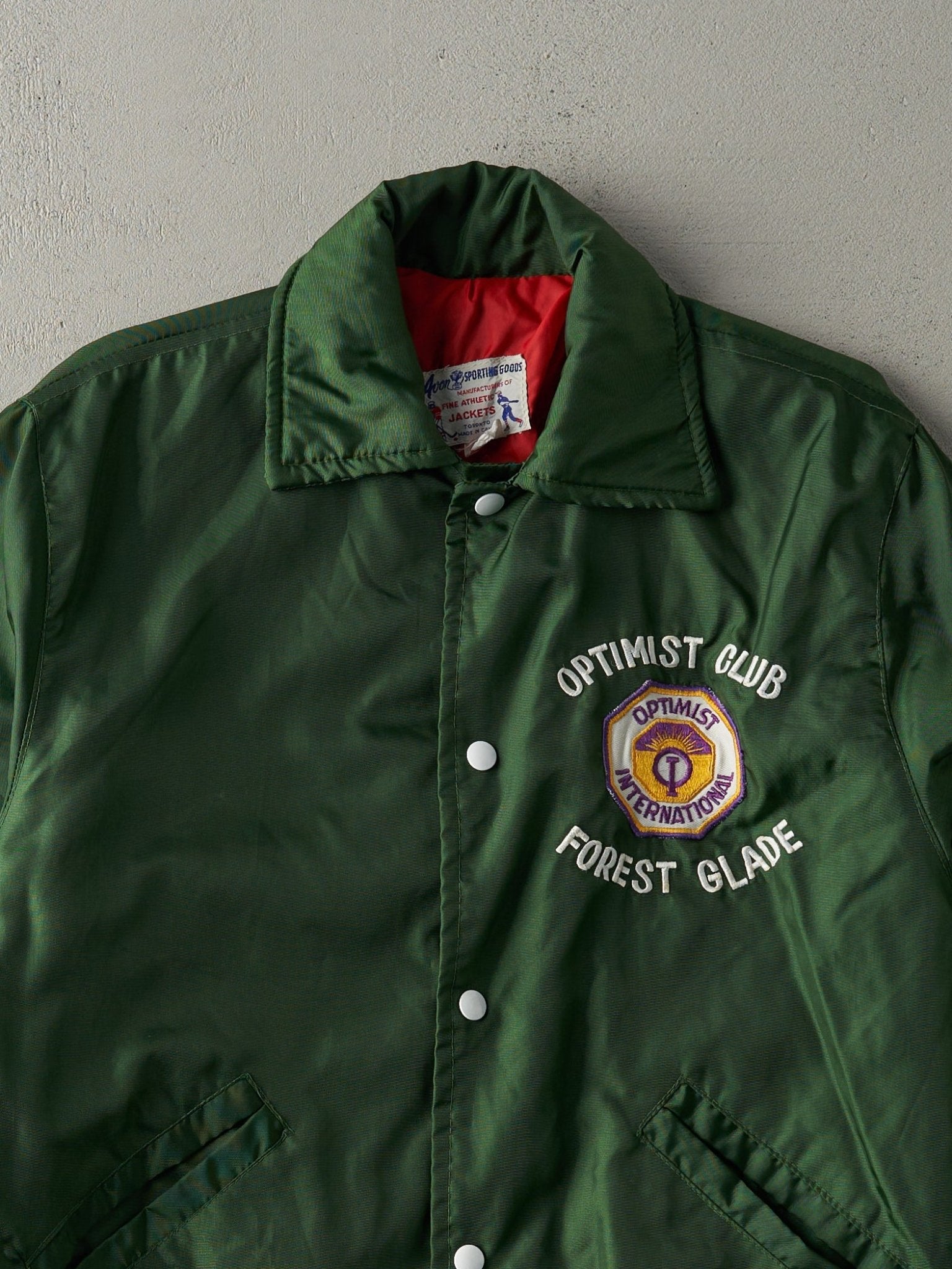 Vintage 80s Forest Green Forest Glade Optimist Club Nylon Jacket (S/M)