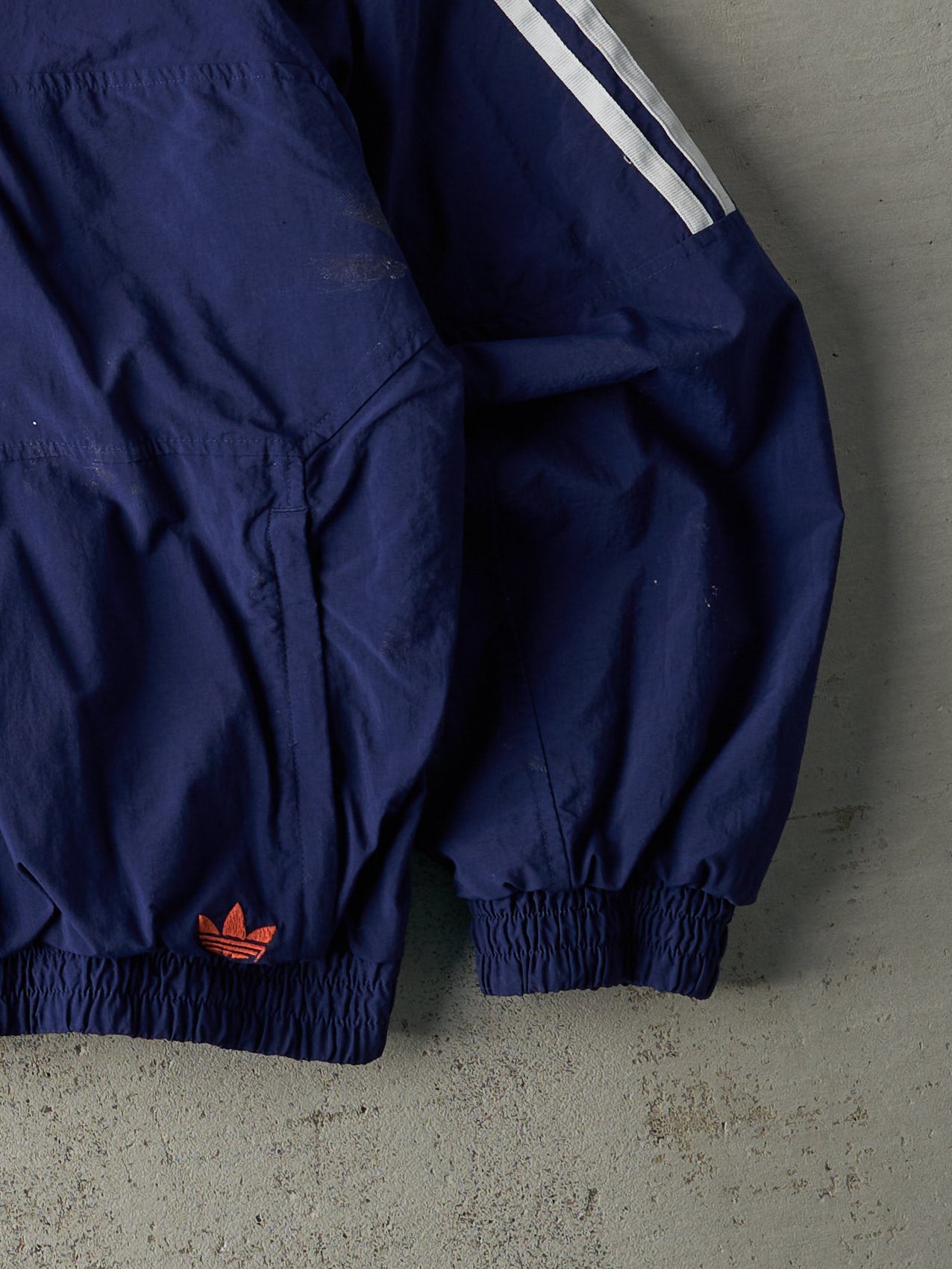 Vintage Y2K Navy Blue Adidas Quarter Zip Windbreaker Jacket (M/L)