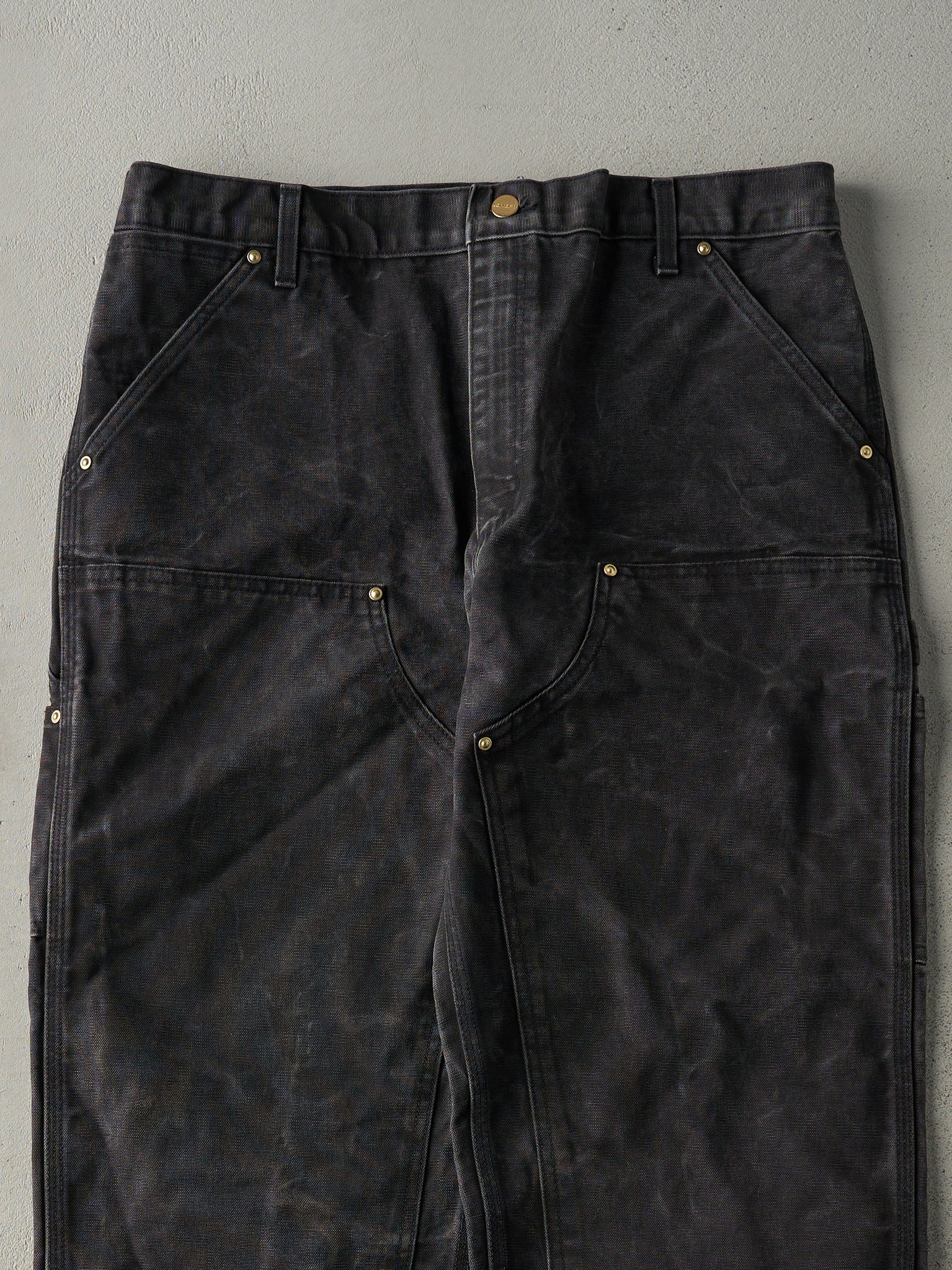 Vintage 90s Washed Black Carhartt Double Knee Carpenter Pants (36x29)