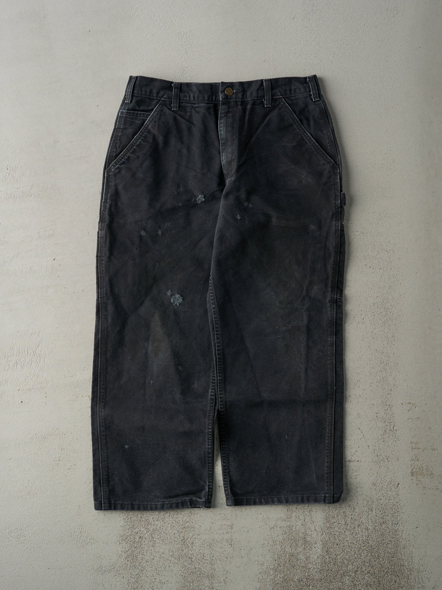 Vintage Y2K Faded Black Carhartt Carpenter Pants (33x26.5)