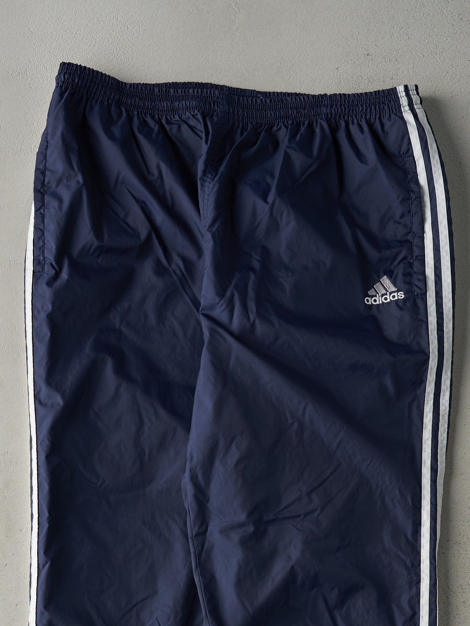 Vintage 90s Navy Blue Adidas Wind Breaker Track Pants (36x32)