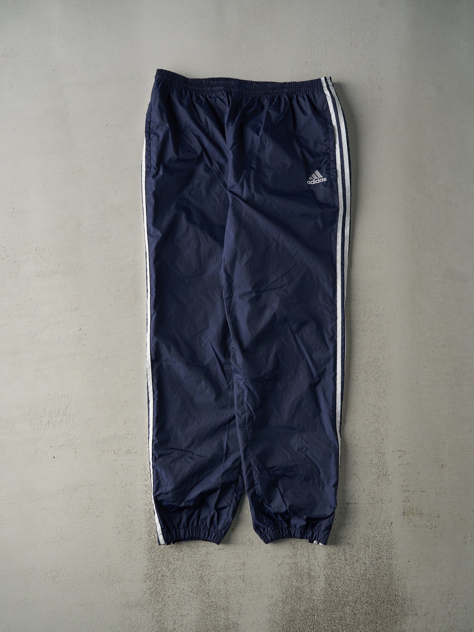 Vintage 90s Navy Blue Adidas Wind Breaker Track Pants (36x32)