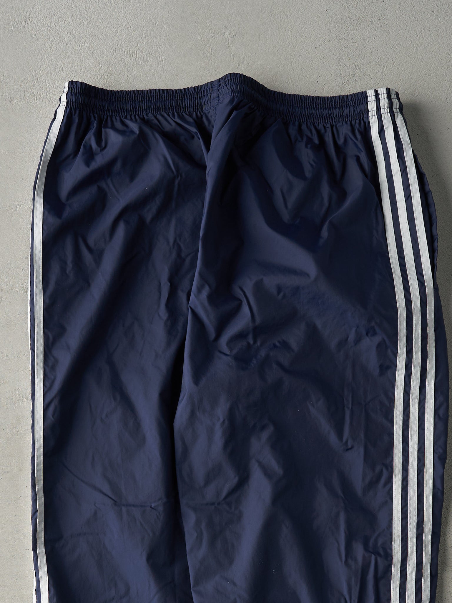 Vintage 90s Navy Blue Adidas Wind Breaker Track Pants (36x32)