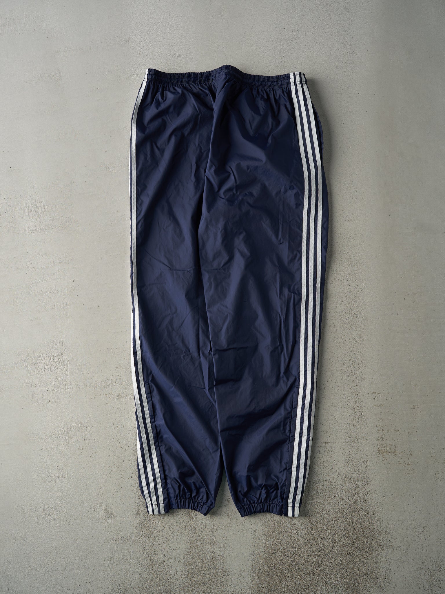 Vintage 90s Navy Blue Adidas Wind Breaker Track Pants (36x32)