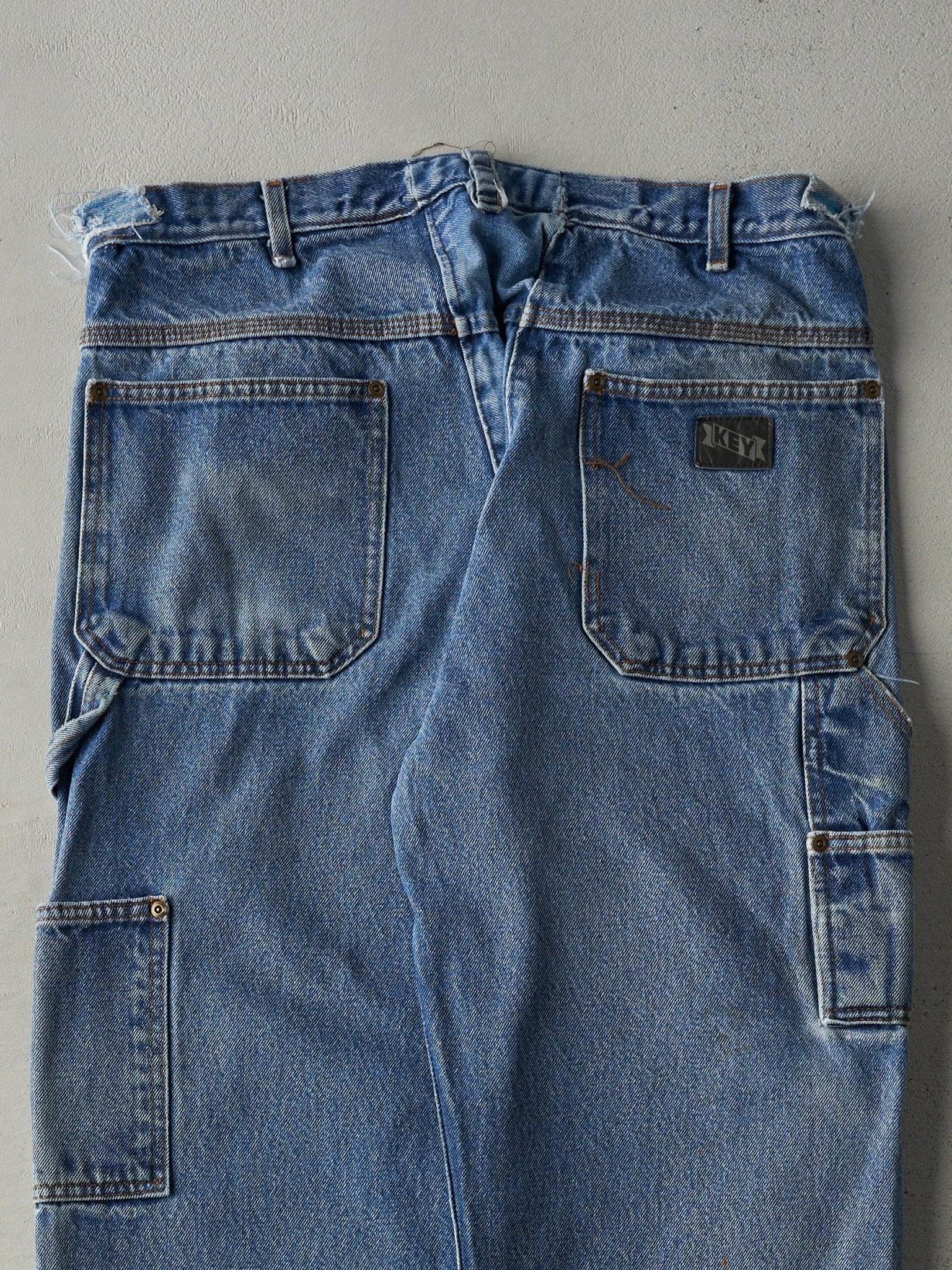 Vintage 90s Light Wash Key Apparel Double Knee Jeans (35x28.5)