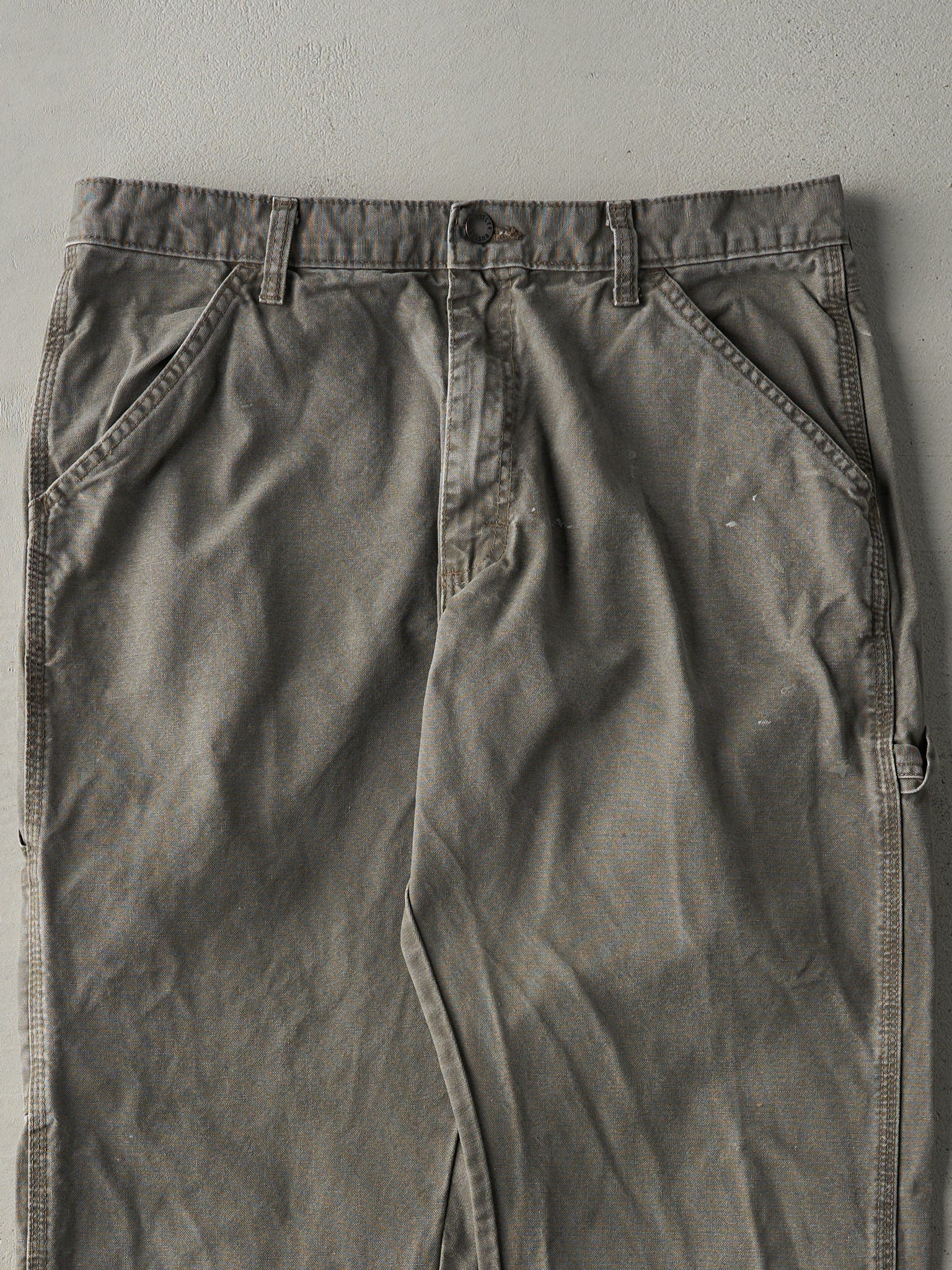 Vintage Y2K Washed Grey Rustler Carpenter Pants (34x28.5)