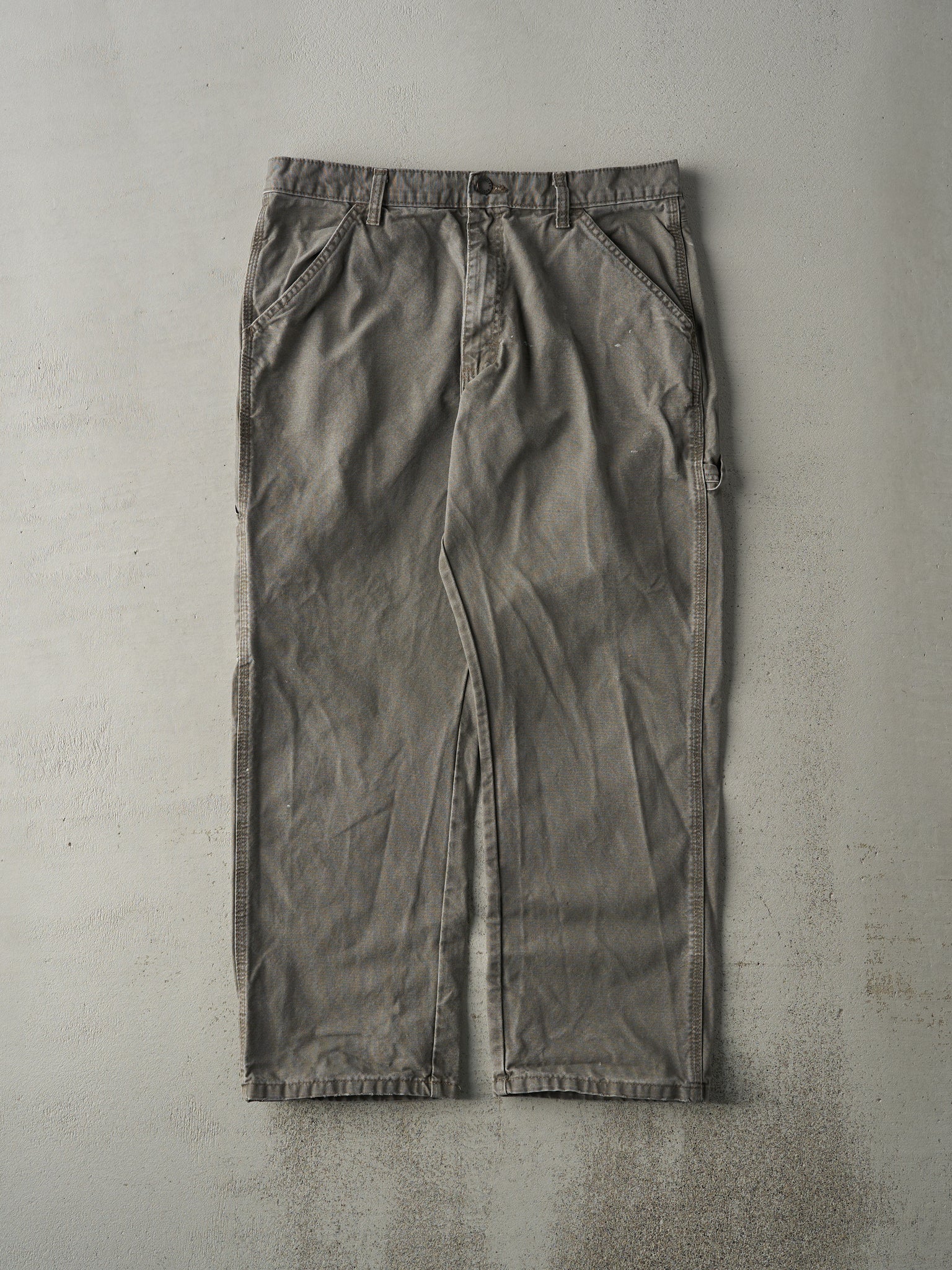 Vintage Y2K Washed Grey Rustler Carpenter Pants (34x28.5)