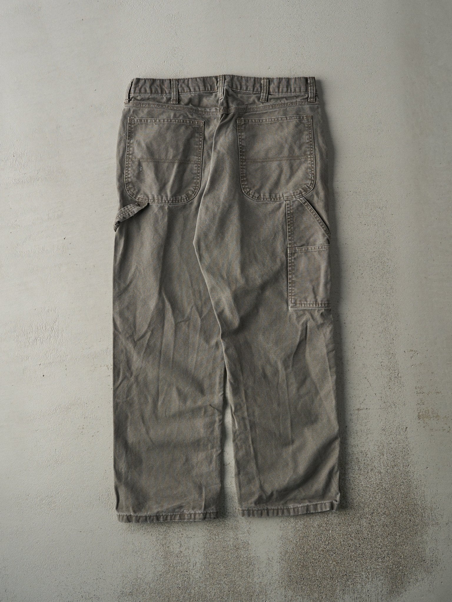 Vintage Y2K Washed Grey Rustler Carpenter Pants (34x28.5)