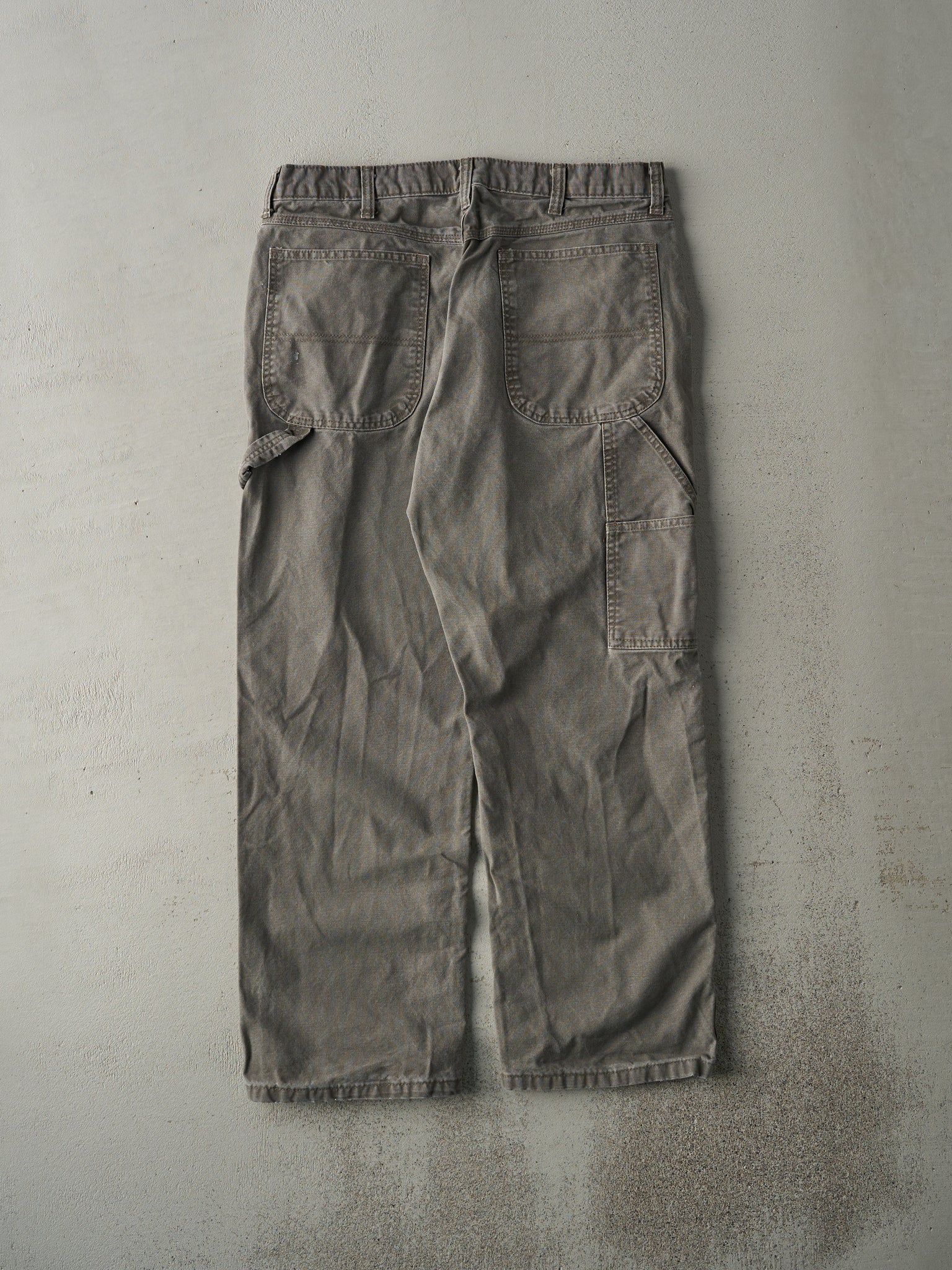 Vintage Y2K Washed Grey Rustler Carpenter Pants (34x28.5)