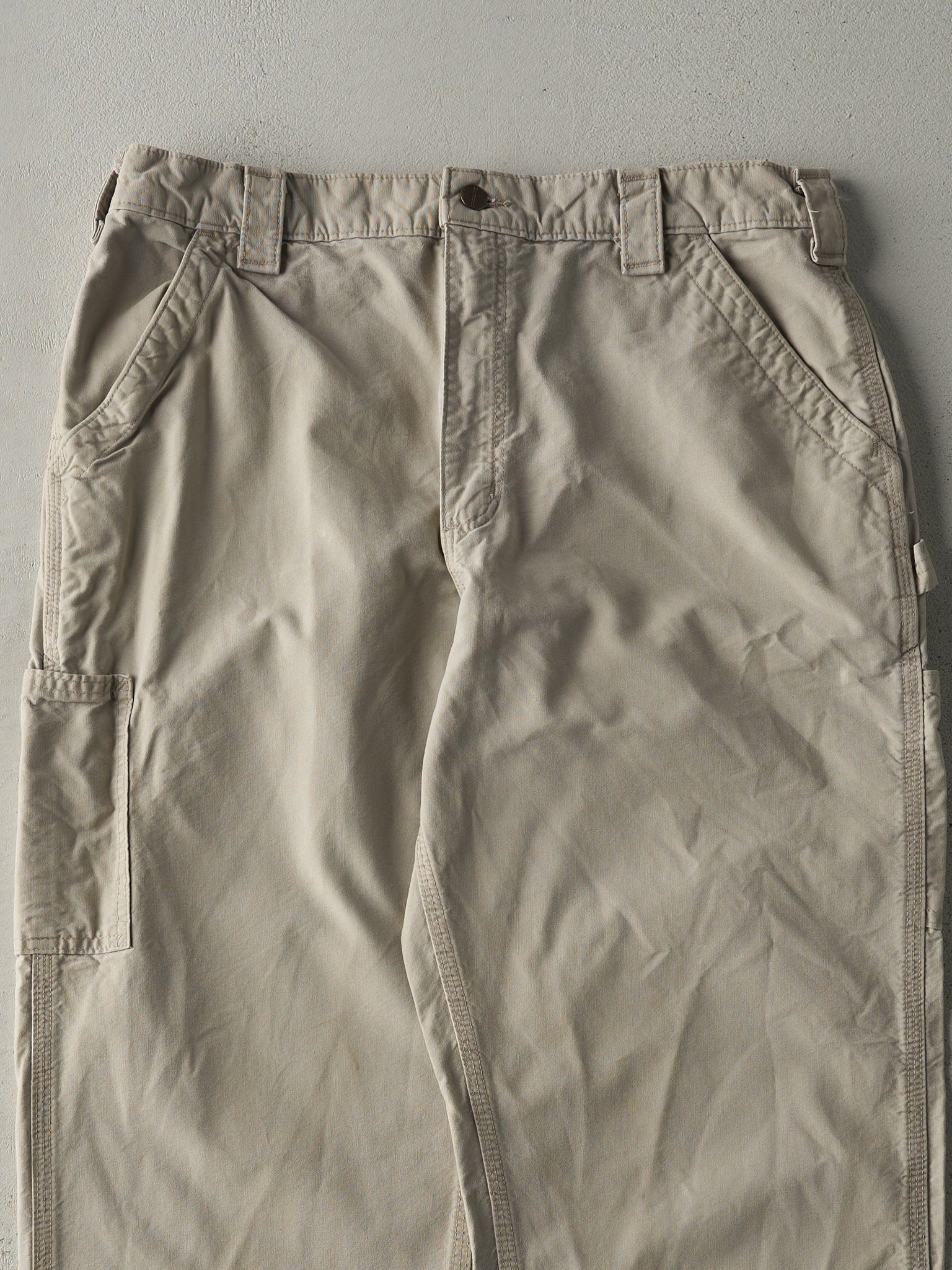 Vintage Y2K Beige Dungaree Fit Carhartt Light Weight Carpenter Pants (35.5x31.5)